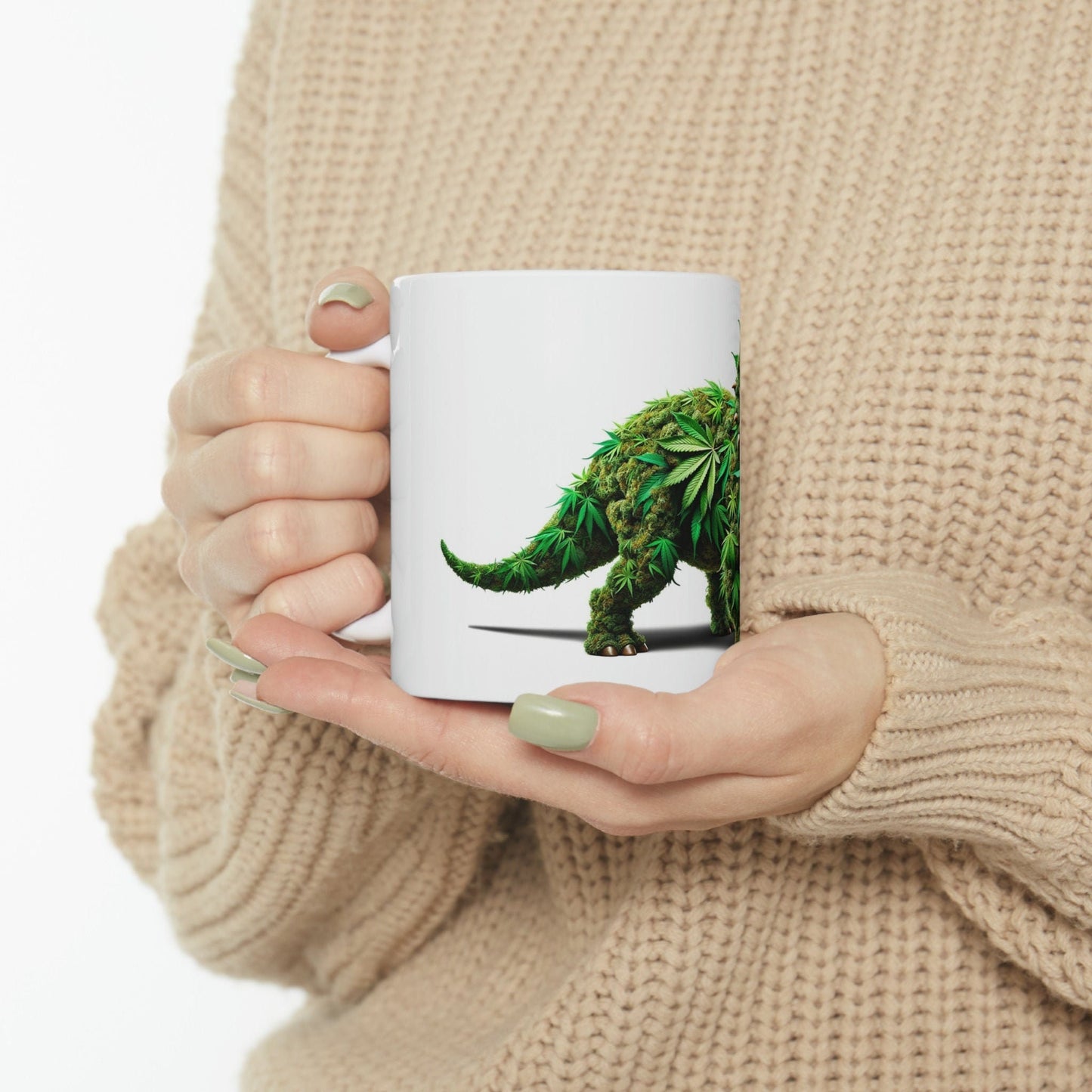 TRICERATOPS - WEED Themed Coffee Mugs - Perfect Gift for Smokers, Stoners, Growers; Animal Lovers - Marijuana Mug for Wake and Bake