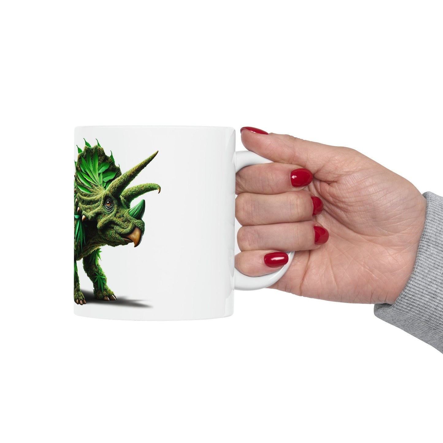TRICERATOPS - WEED Themed Coffee Mugs - Perfect Gift for Smokers, Stoners, Growers; Animal Lovers - Marijuana Mug for Wake and Bake