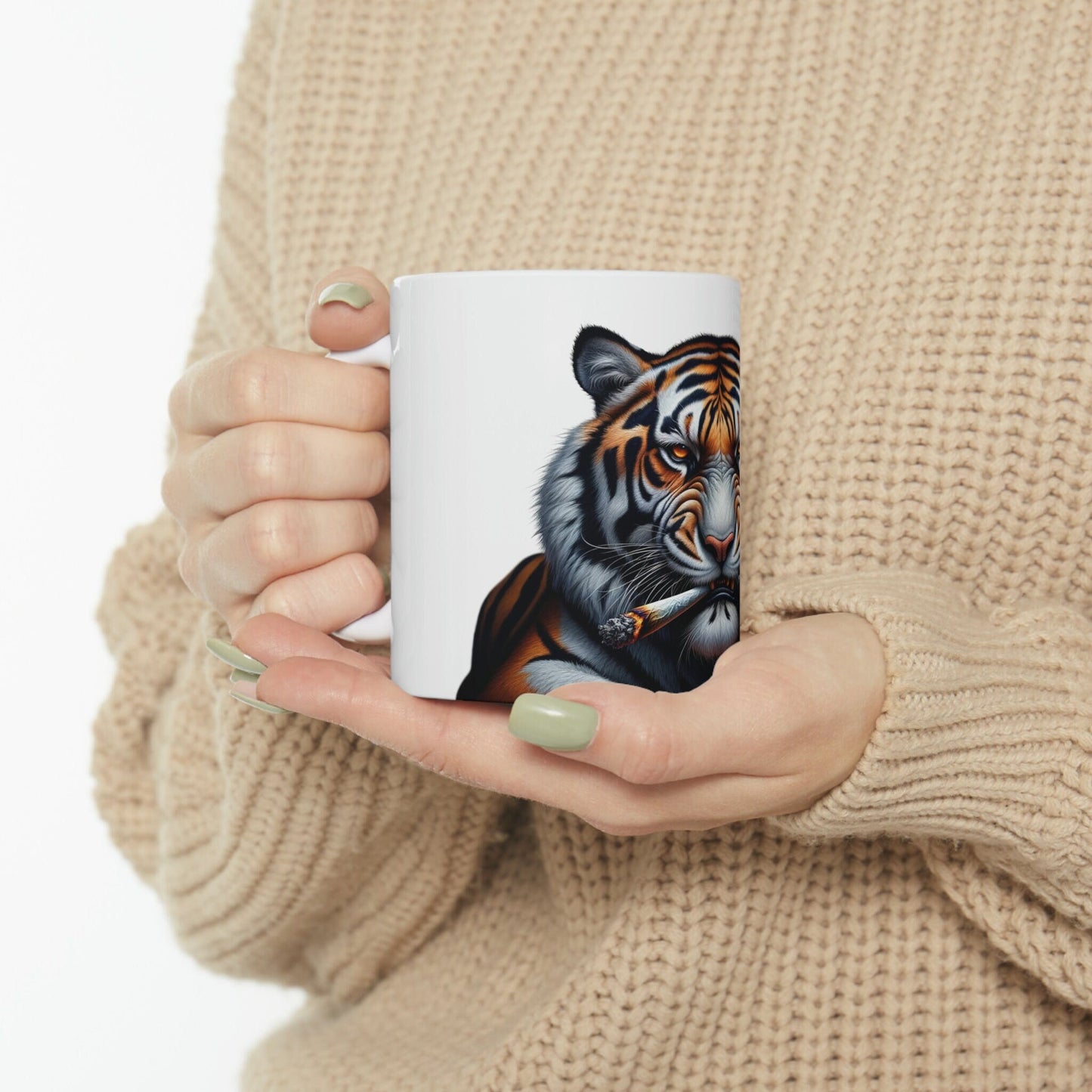 TIGER - WEED Themed Coffee Mugs - Perfect Gift for Smokers, Stoners, Growers; Animal Lovers - Marijuana Mug for Wake and Bake