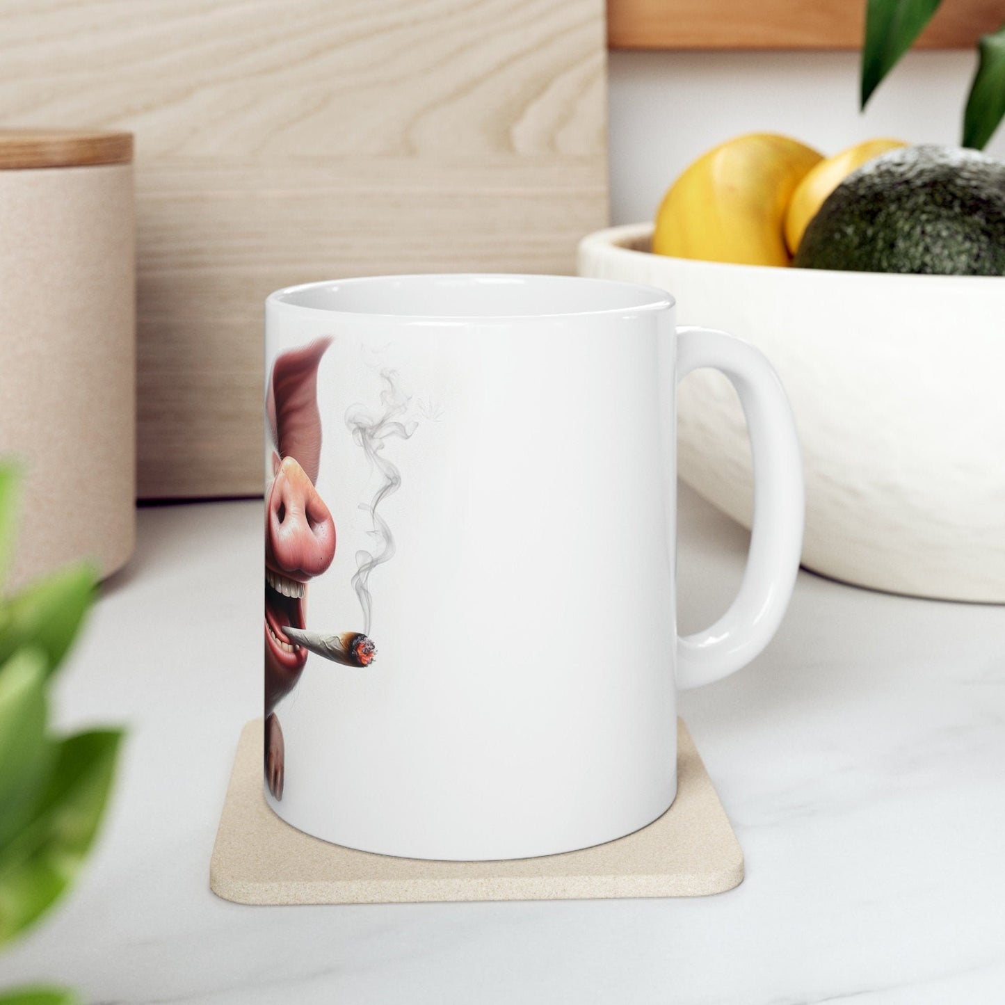 PIG - WEED Themed Coffee Mugs - Perfect Gift for Smokers, Stoners, Growers; Animal Lovers - Marijuana Mug for Wake and Bake