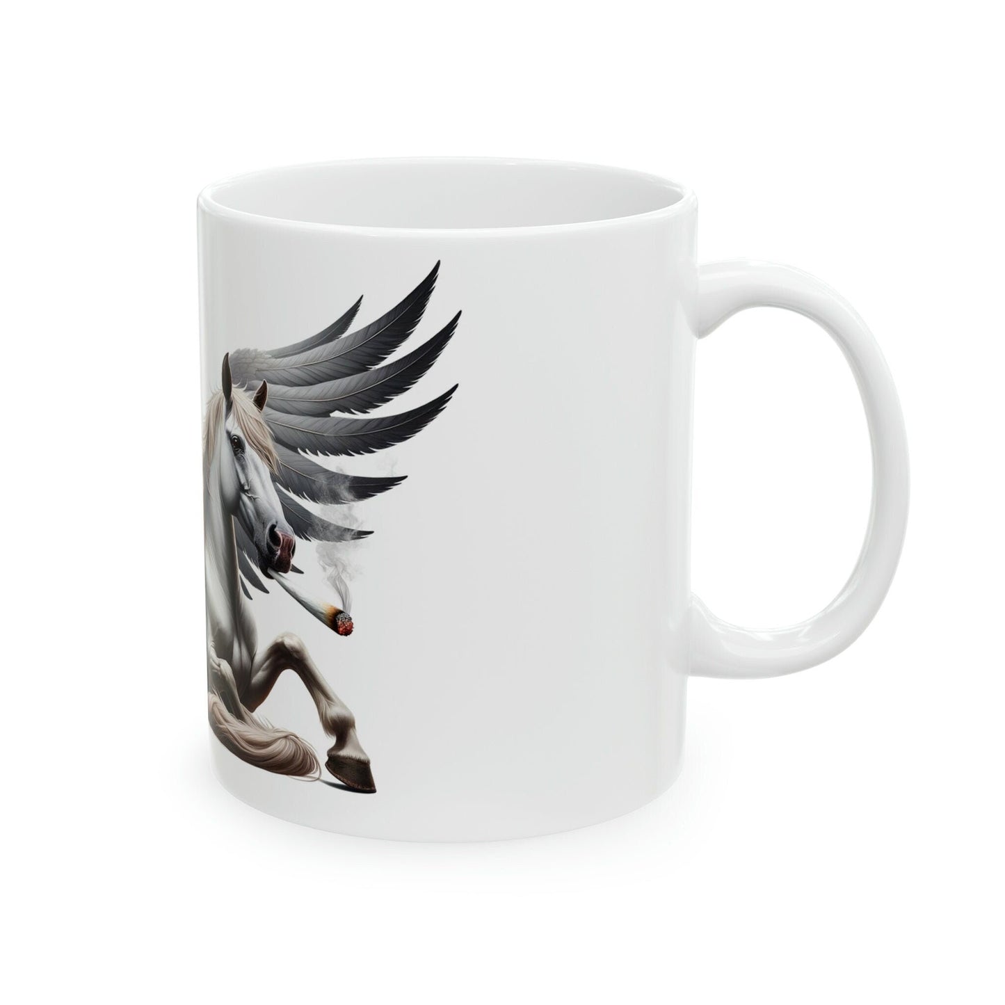 PEGASUS - WEED Themed Coffee Mugs - Perfect Gift for Smokers, Stoners, Growers; Animal Lovers - Marijuana Mug for Wake and Bake