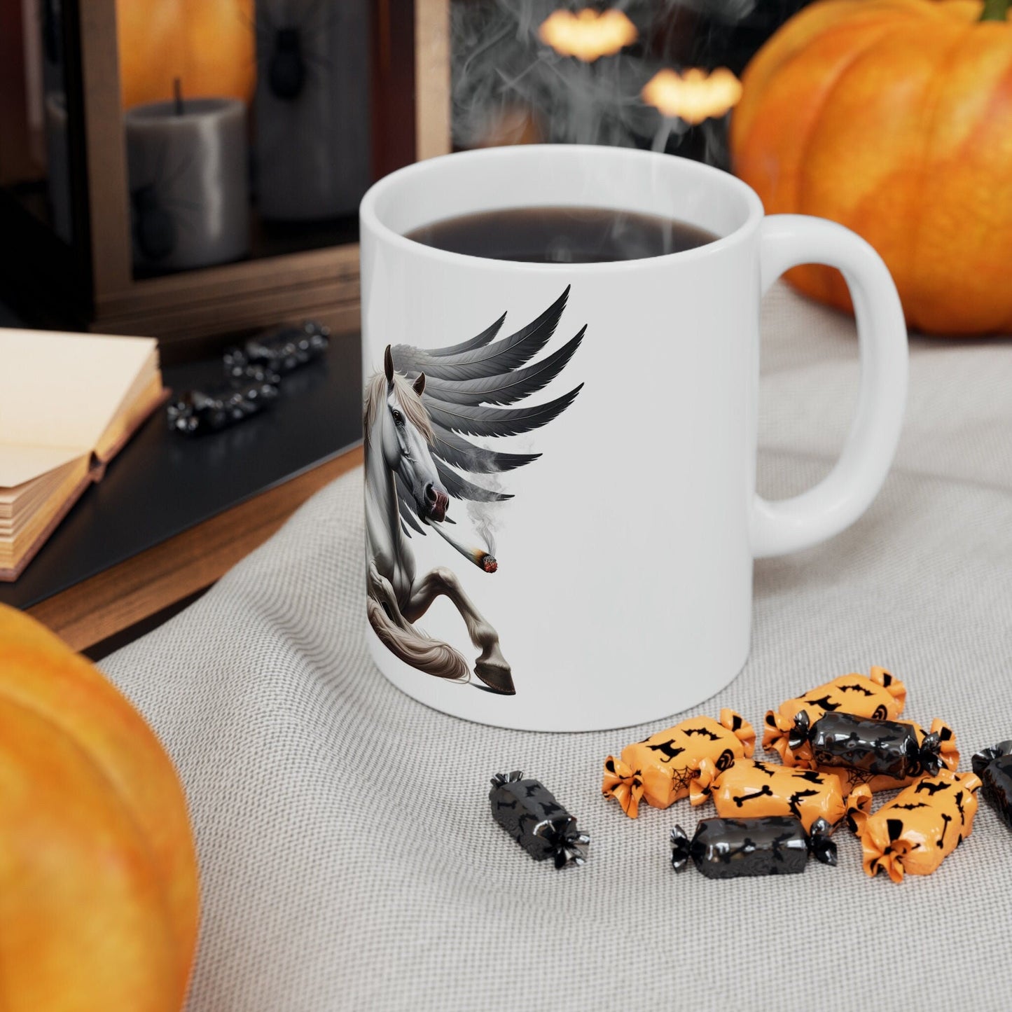 PEGASUS - WEED Themed Coffee Mugs - Perfect Gift for Smokers, Stoners, Growers; Animal Lovers - Marijuana Mug for Wake and Bake