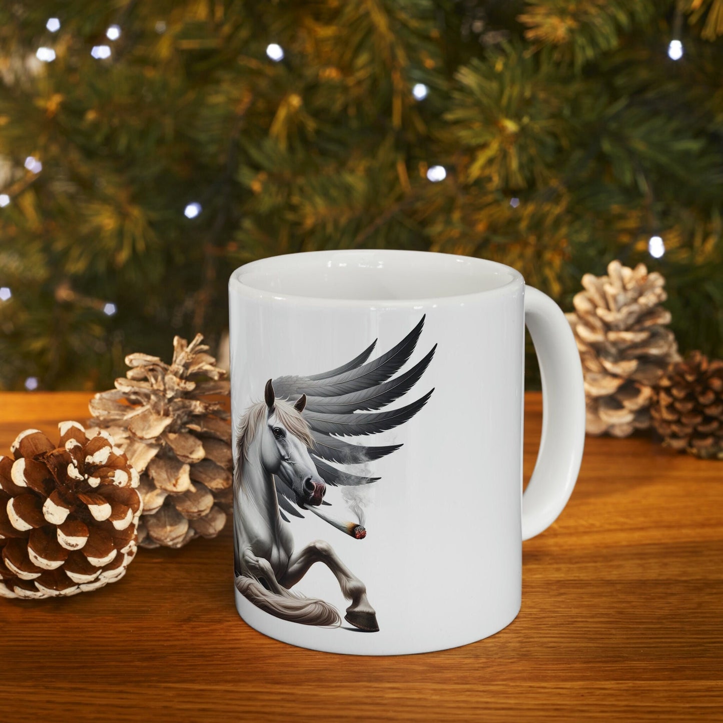 PEGASUS - WEED Themed Coffee Mugs - Perfect Gift for Smokers, Stoners, Growers; Animal Lovers - Marijuana Mug for Wake and Bake