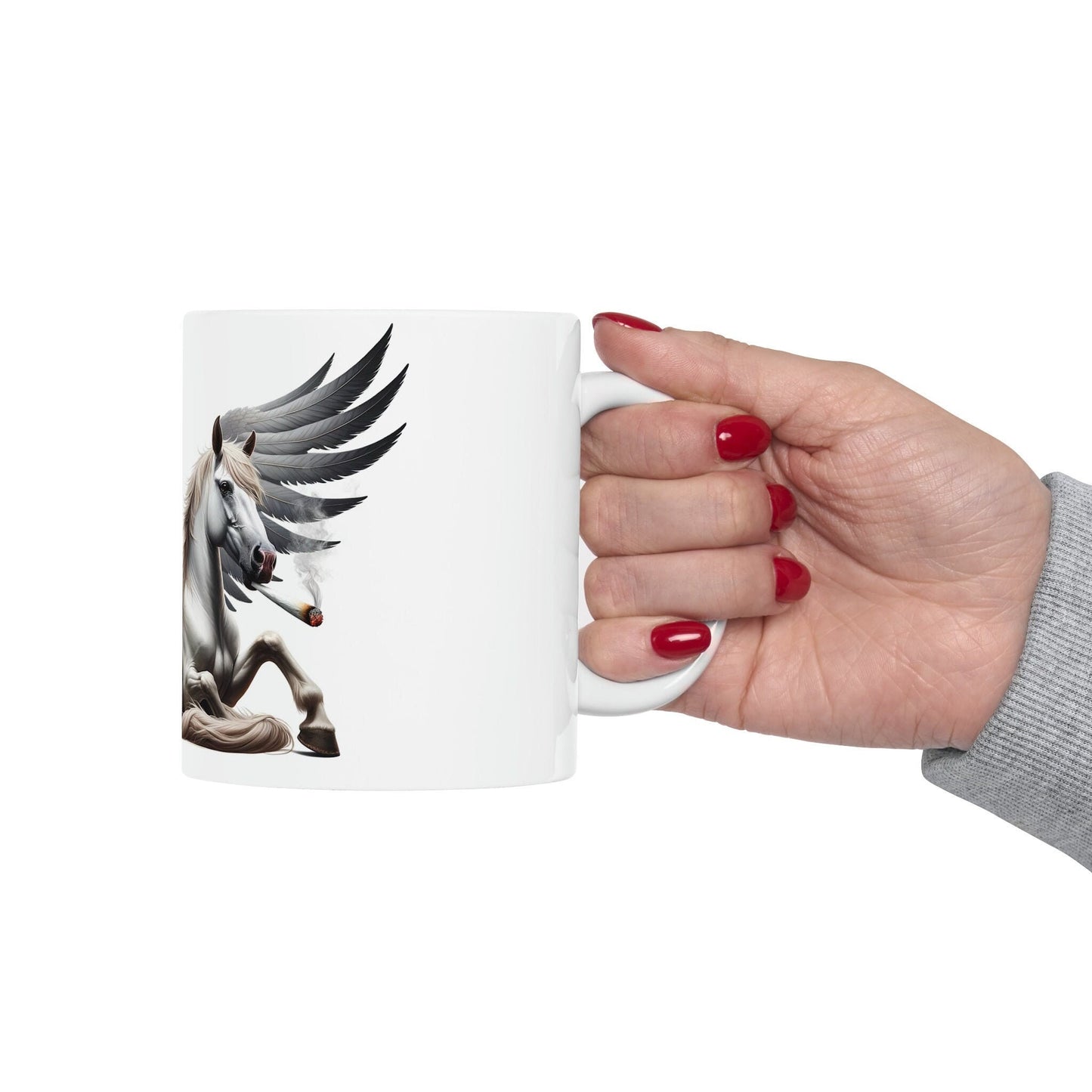 PEGASUS - WEED Themed Coffee Mugs - Perfect Gift for Smokers, Stoners, Growers; Animal Lovers - Marijuana Mug for Wake and Bake