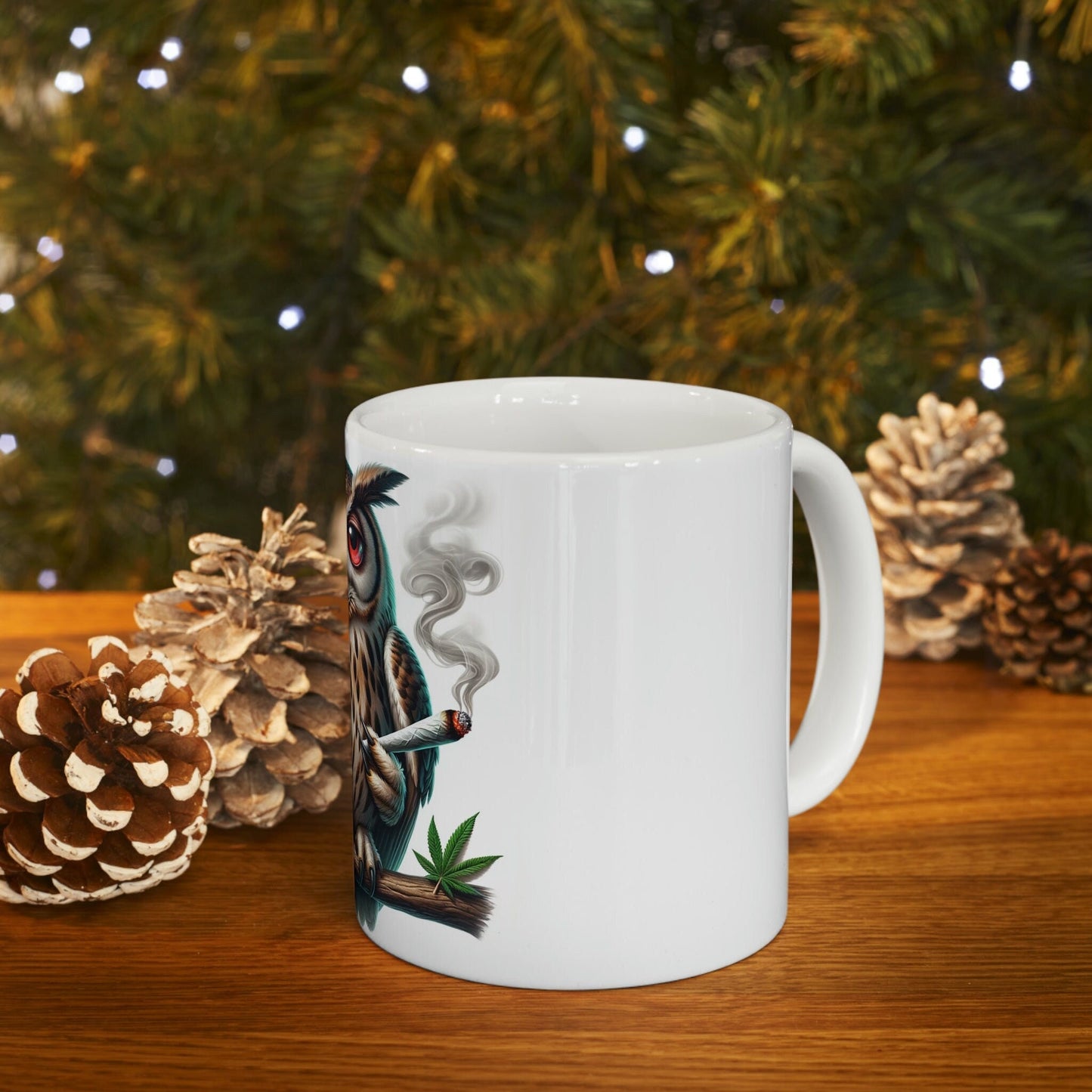 Stoner OWL - WEED Themed Coffee Mugs - Perfect Gift for Smokers, Stoners, Growers; Animal Lovers - Marijuana Mug for Wake and Bake