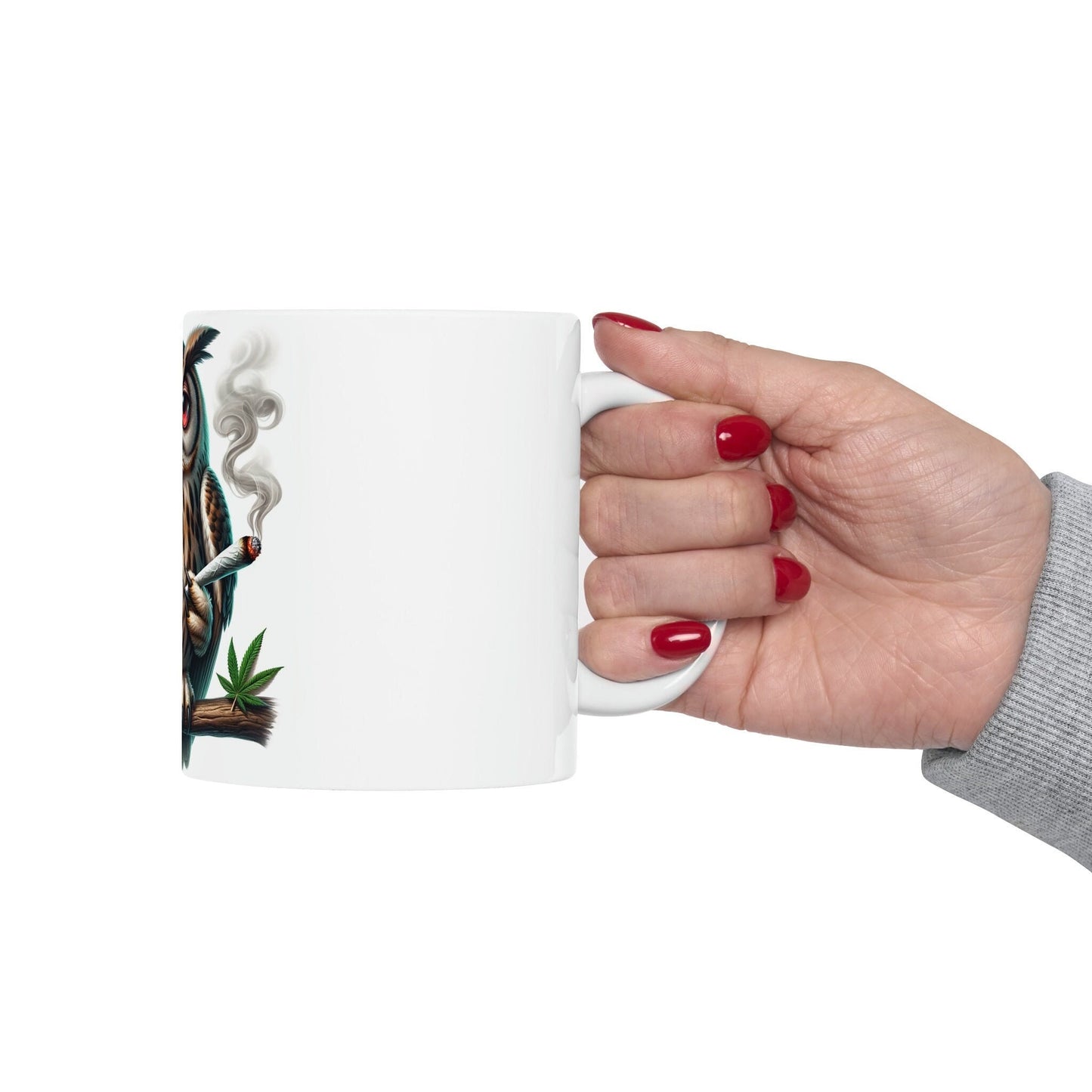 Stoner OWL - WEED Themed Coffee Mugs - Perfect Gift for Smokers, Stoners, Growers; Animal Lovers - Marijuana Mug for Wake and Bake