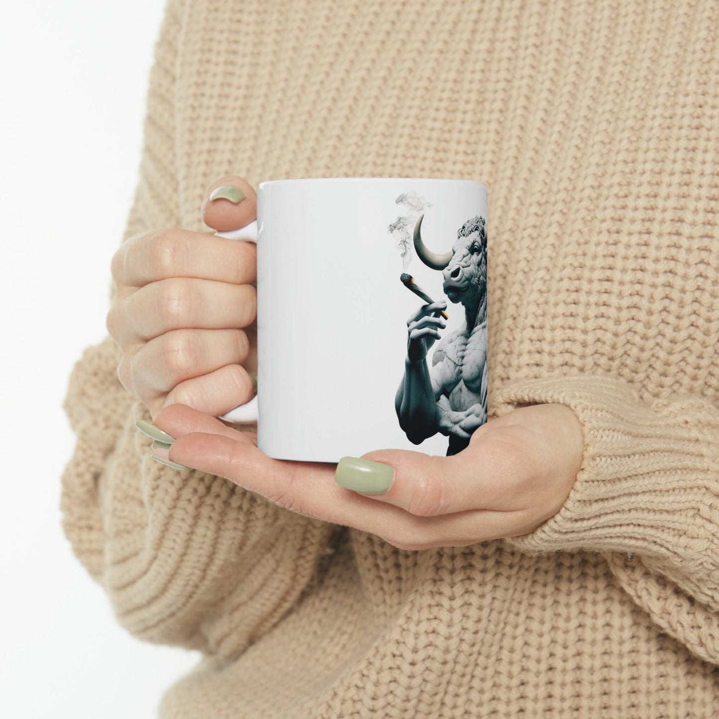 MINOTAUR - WEED Themed Coffee Mugs - Perfect Gift for Smokers, Stoners, Growers; Animal Lovers - Marijuana Mug for Wake and Bake