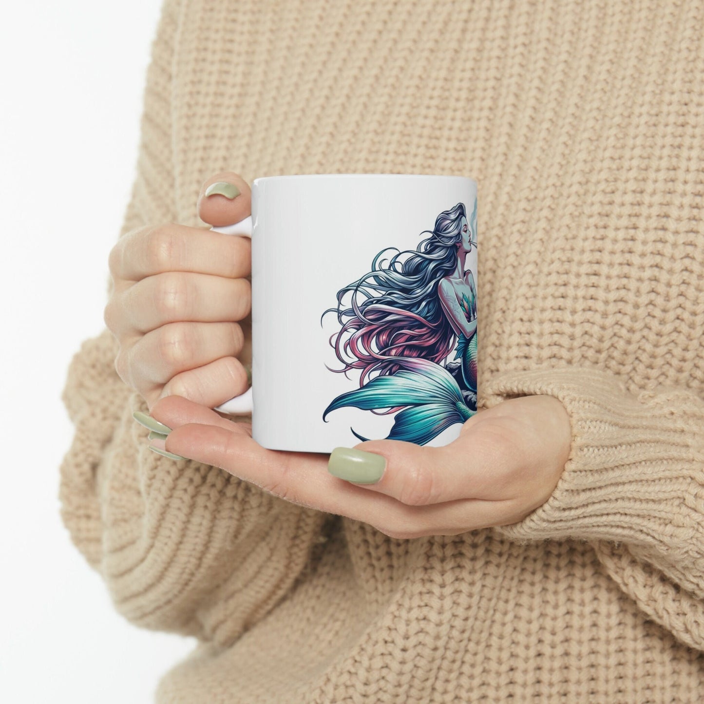 MERMAID - WEED Themed Coffee Mugs - Perfect Gift for Smokers, Stoners, Growers; Gift for her - Marijuana Mug for Wake and Bake