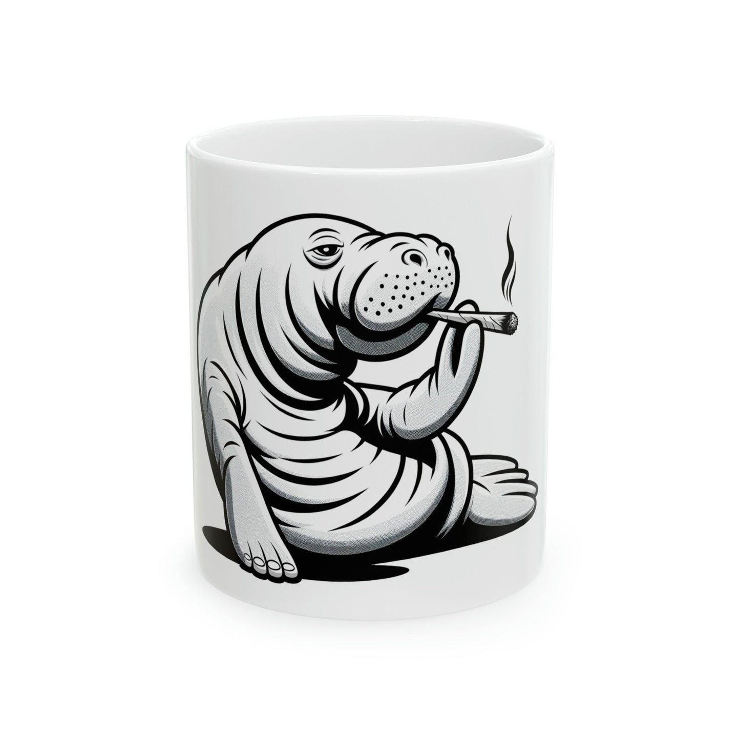 MANATEE - WEED Themed Coffee Mugs - Perfect Gift for Smokers, Stoners, Growers; Animal Lovers - Marijuana Mug for Wake and Bake