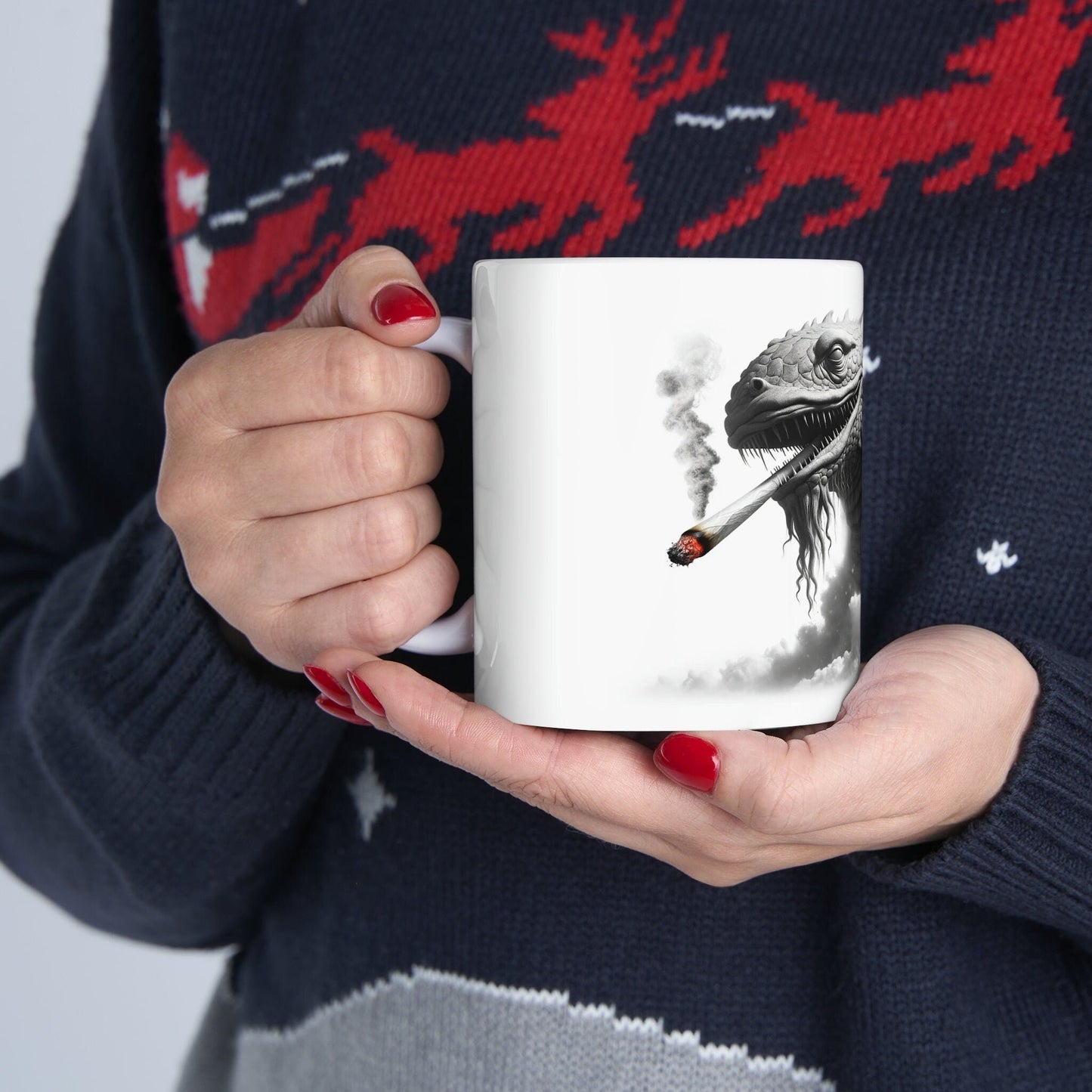 LEVIATHAN - WEED Themed Coffee Mugs - Perfect Gift for Smokers, Stoners, Growers; Animal Lovers - Marijuana Mug for Wake and Bake