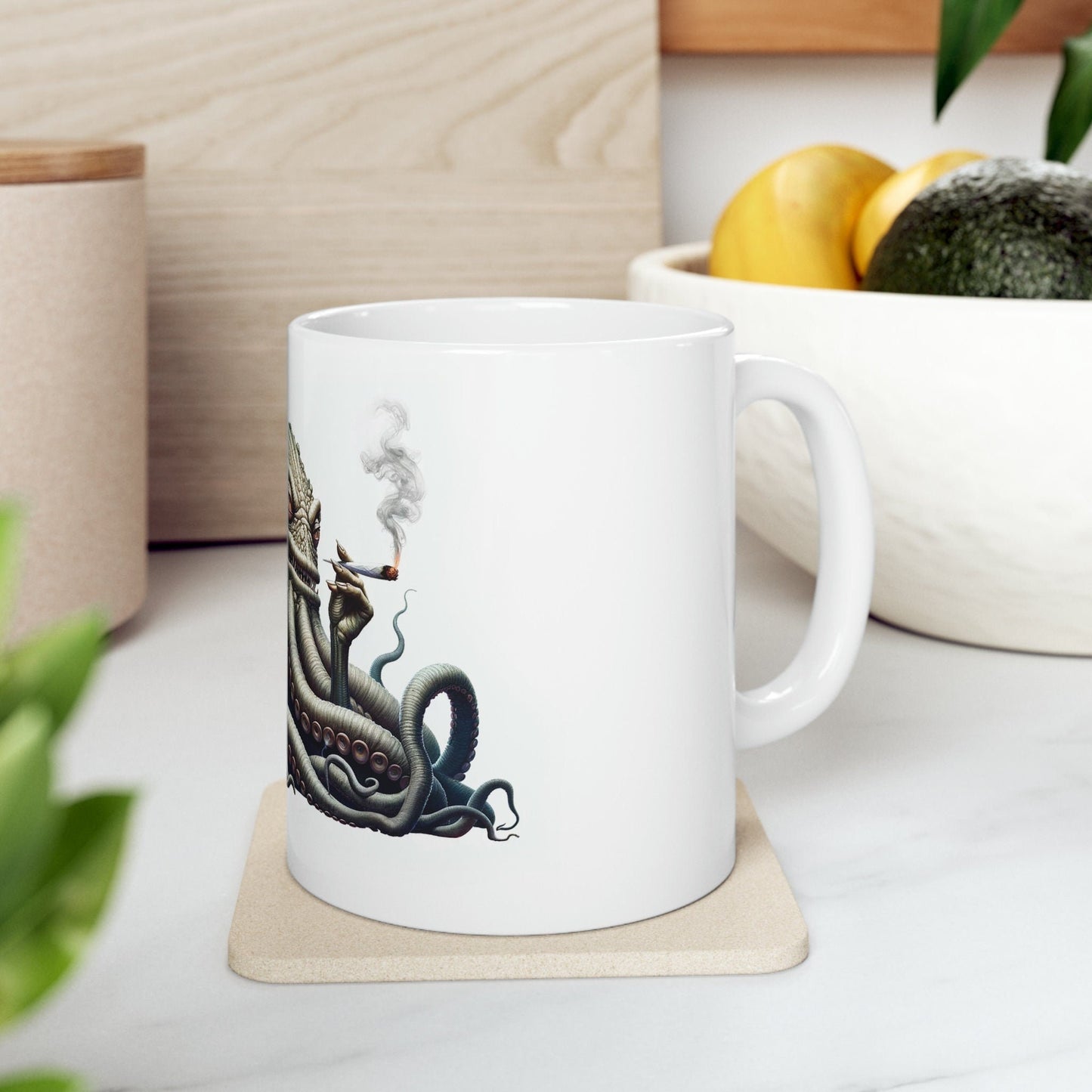 KRAKEN - WEED Themed Coffee Mugs - Perfect Gift for Smokers, Stoners, Growers; Animal Lovers - Marijuana Mug for Wake and Bake