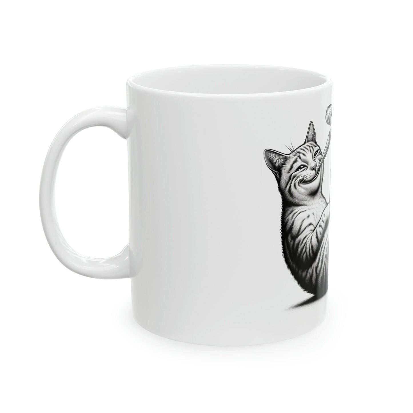 Stoner KITTY - WEED Themed Coffee Mugs - Perfect Gift for Smokers, Stoners, Growers; Animal Lovers - Marijuana Mug for Wake and Bake