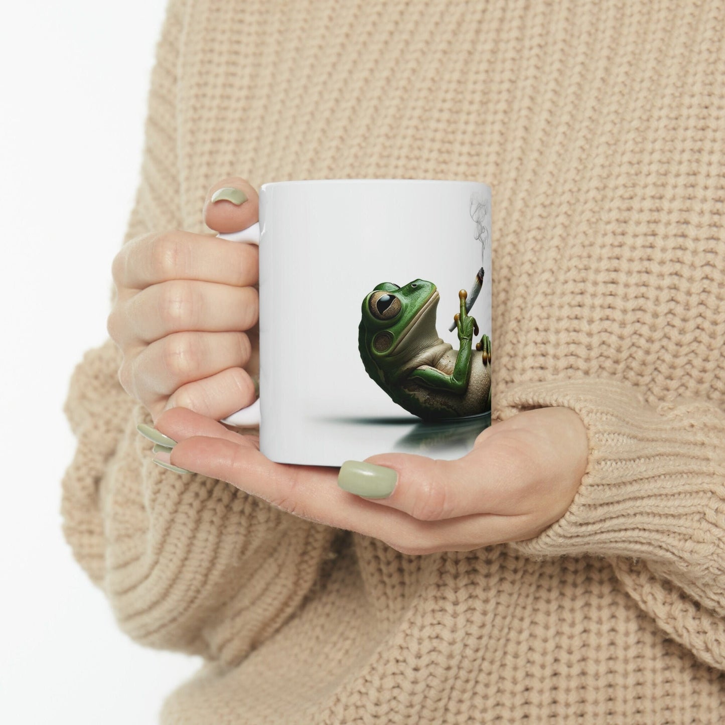 FROG - WEED Themed Coffee Mugs - Perfect Gift for Smokers, Stoners, Growers; Animal Lovers - Marijuana Mug for Wake and Bake