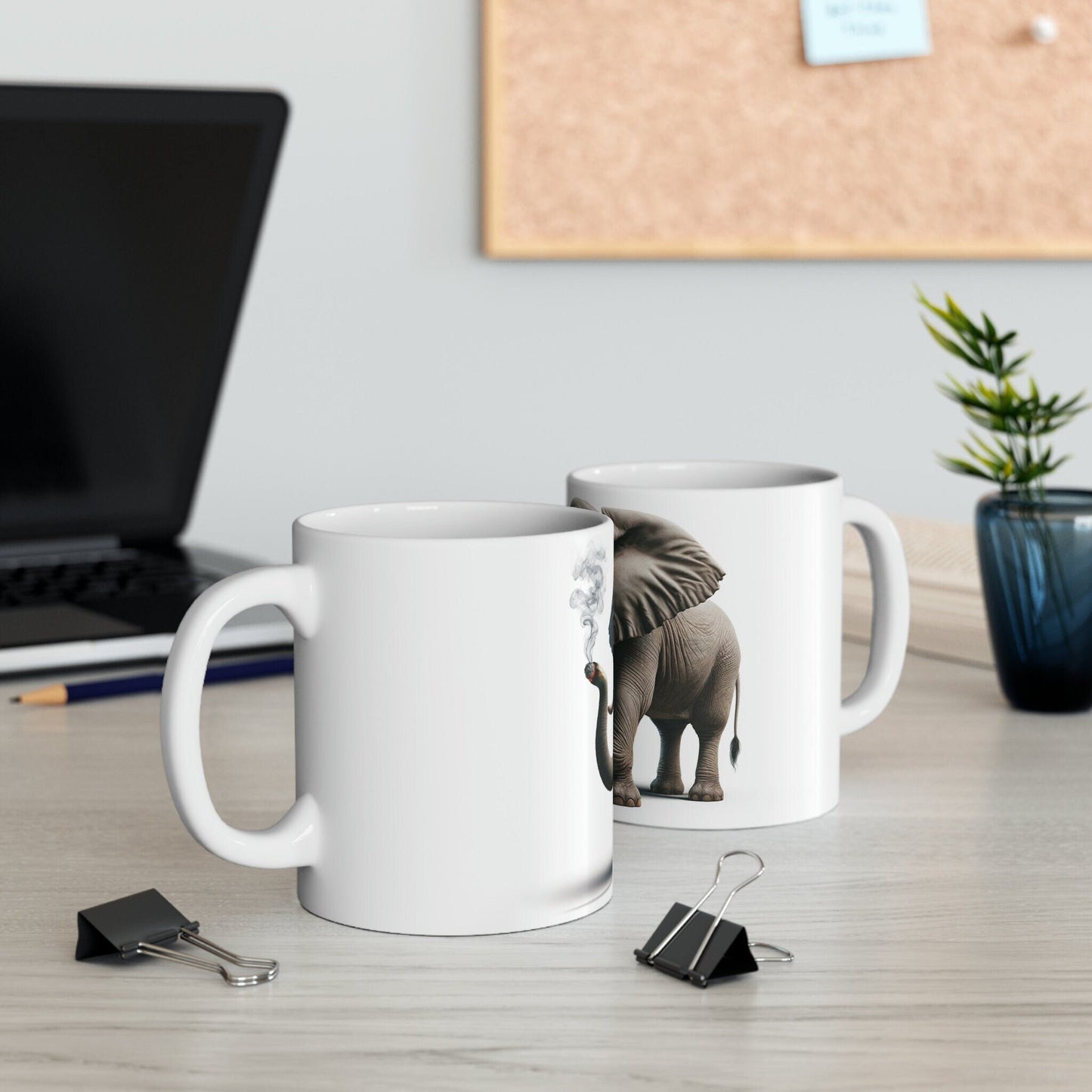 Stoner ELEPHANT - WEED Themed Coffee Mugs - Perfect Gift for Smokers, Stoners, Growers; Animal Lovers - Marijuana Mug for Wake and Bake