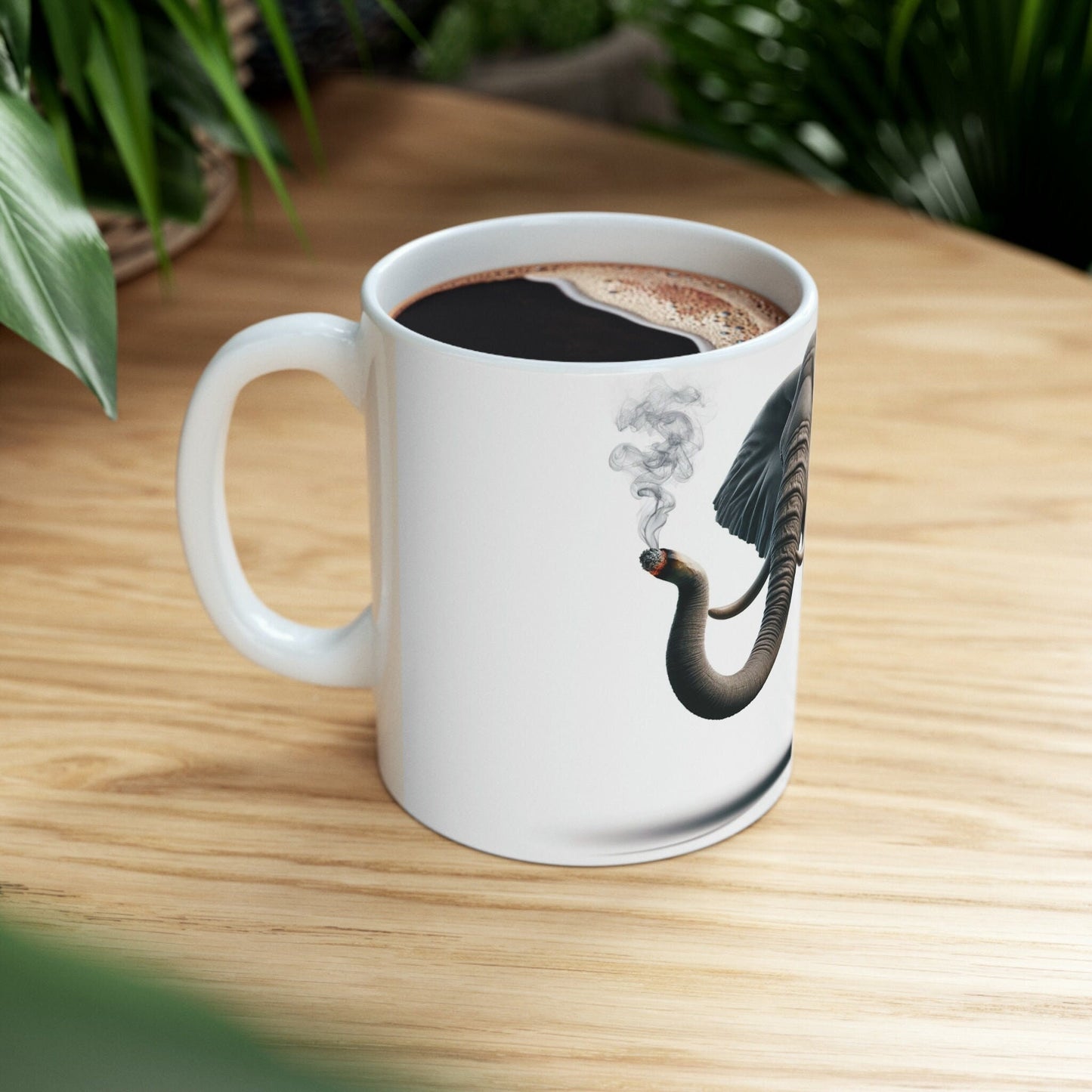 Stoner ELEPHANT - WEED Themed Coffee Mugs - Perfect Gift for Smokers, Stoners, Growers; Animal Lovers - Marijuana Mug for Wake and Bake