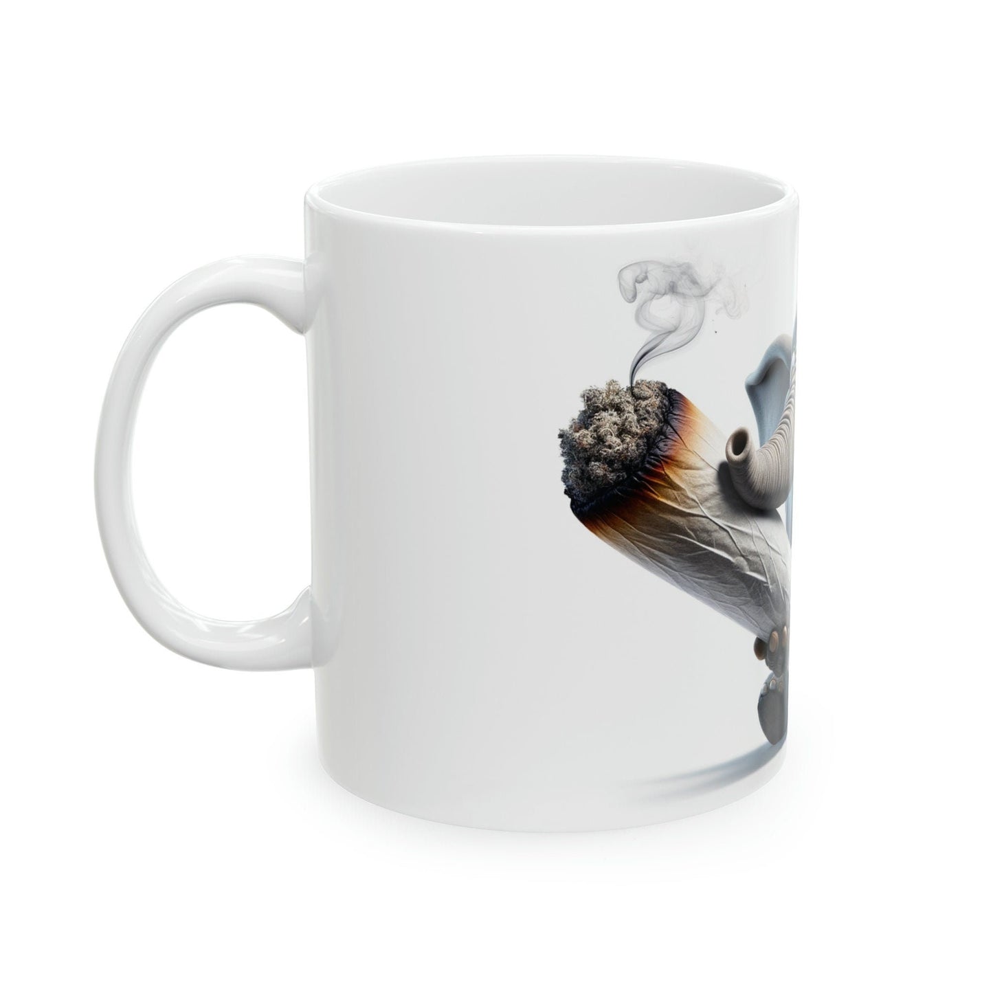 Baby ELEPHANT - WEED Themed Coffee Mugs - Perfect Gift for Smokers, Stoners, Growers; Animal Lovers - Marijuana Mug for Wake and Bake
