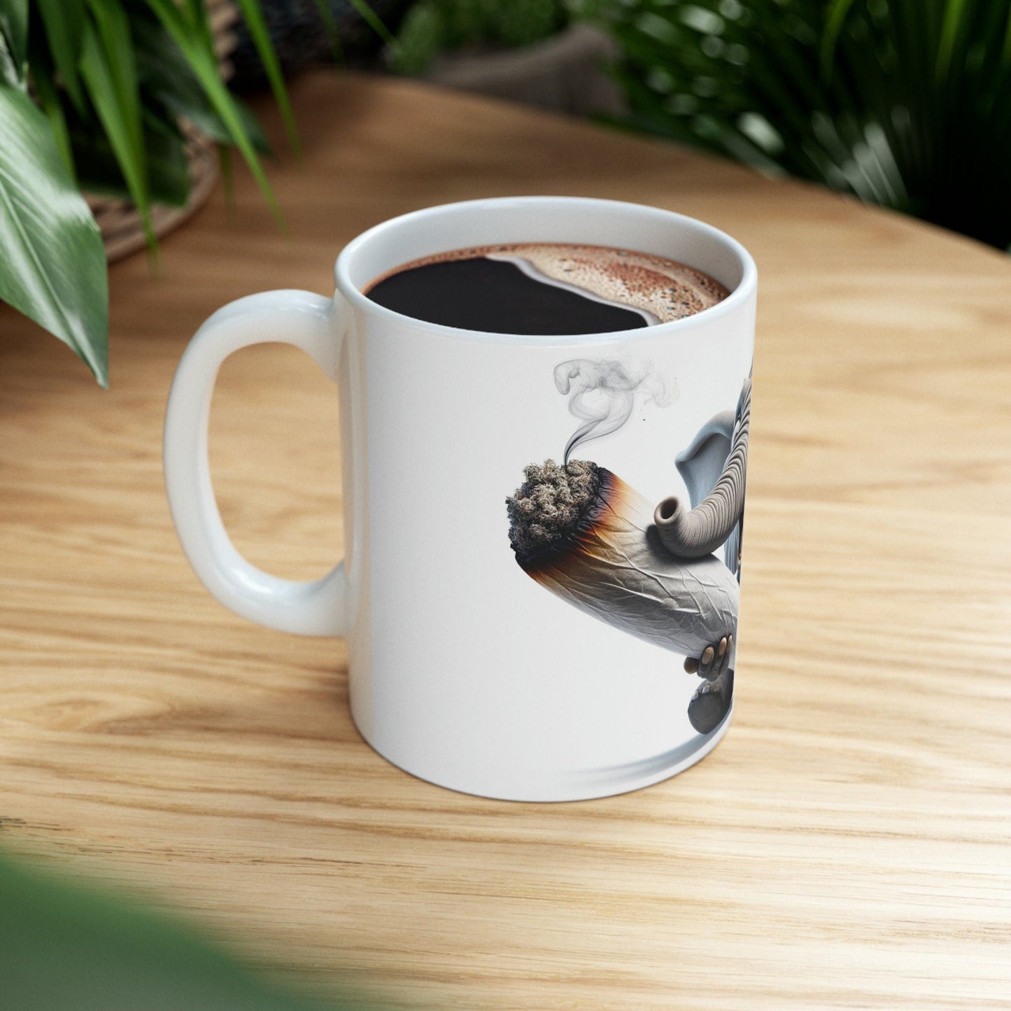 Baby ELEPHANT - WEED Themed Coffee Mugs - Perfect Gift for Smokers, Stoners, Growers; Animal Lovers - Marijuana Mug for Wake and Bake
