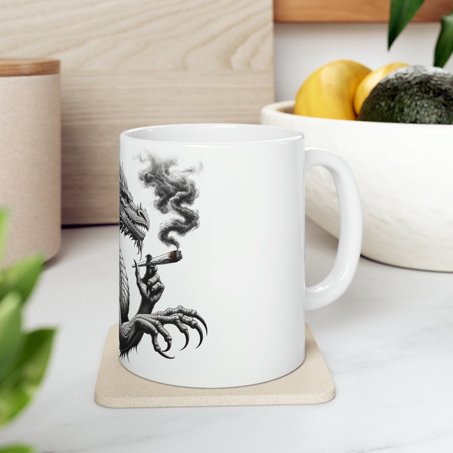 DRAGON - WEED Themed Coffee Mugs - Perfect Gift for Smokers, Stoners, Growers; Animal Lovers - Marijuana Mug for Wake and Bake