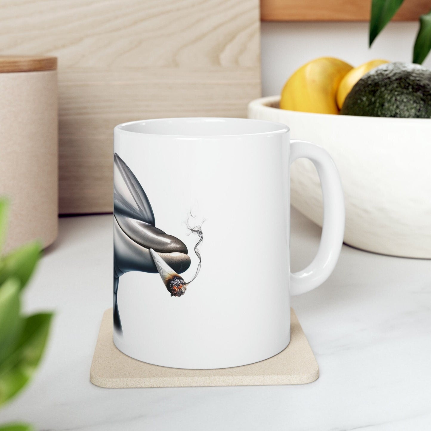 DOLPHIN - WEED Themed Coffee Mugs - Perfect Gift for Smokers, Stoners, Growers; Animal Lovers - Marijuana Mug for Wake and Bake