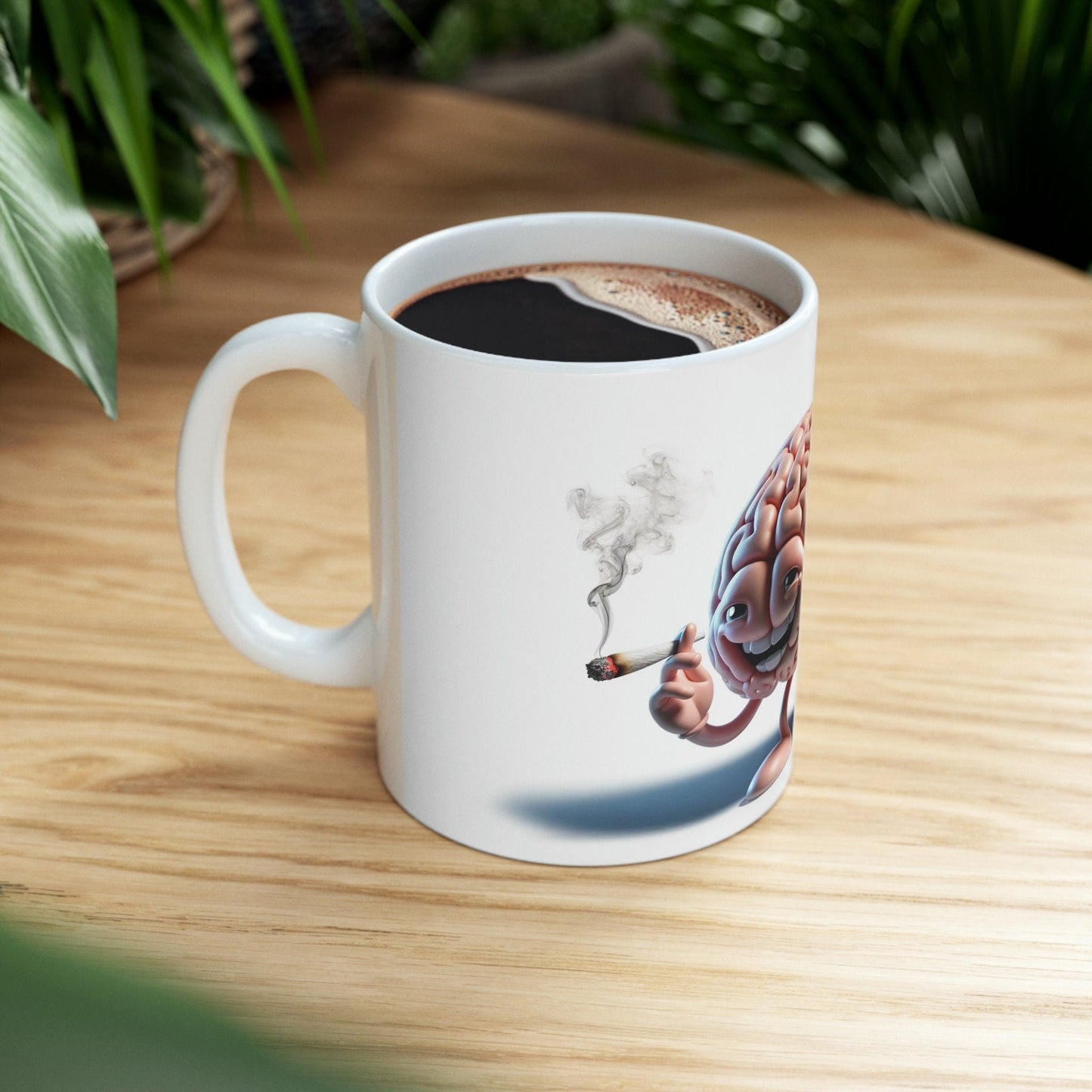 Stoner BRAIN - WEED Themed Coffee Mugs - Perfect Gift for Smokers, Stoners, Marijuana Lovers, Growers; Smoker - Wake and Bake