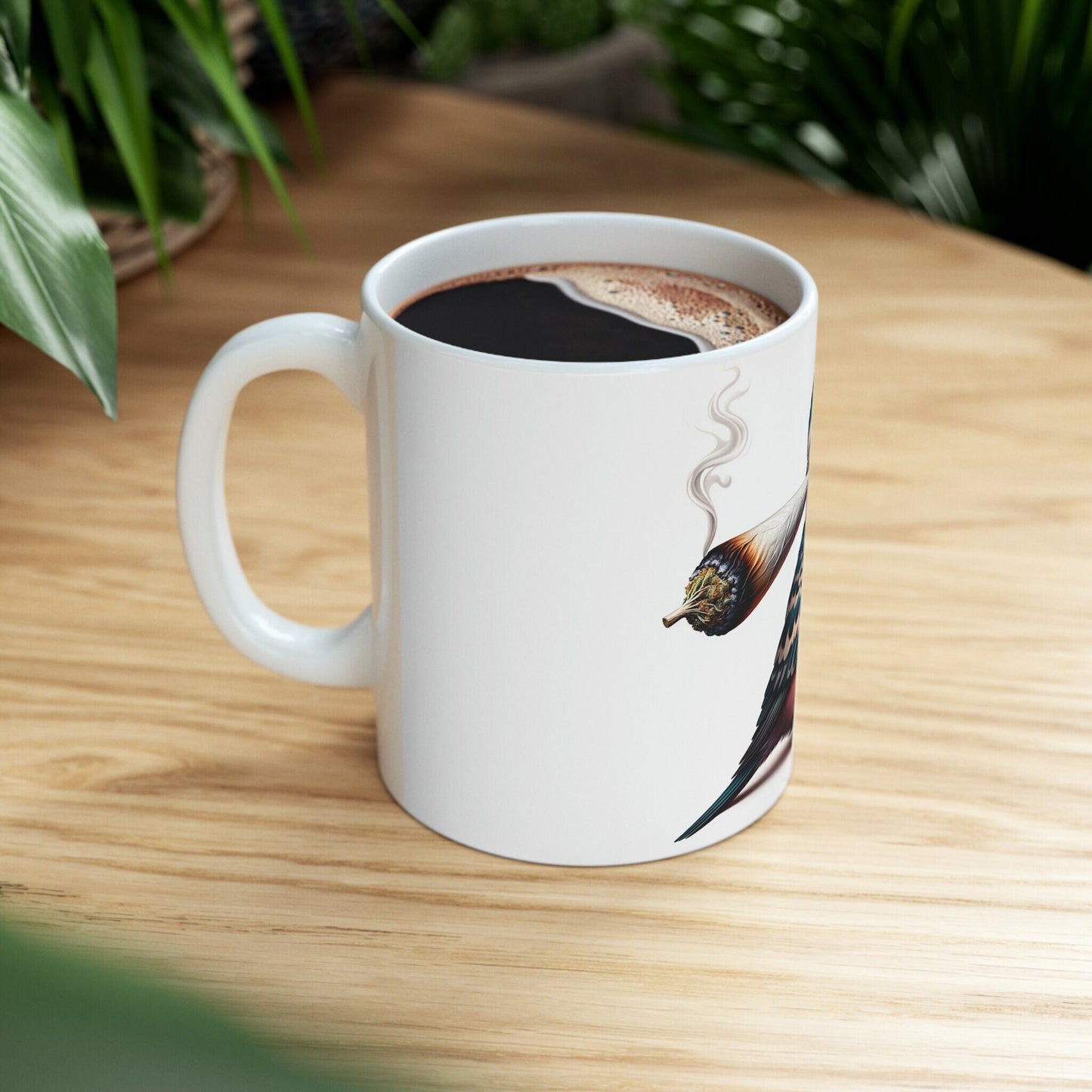 BIRDIE - WEED Themed Coffee Mugs - Perfect Gift for Smokers, Stoners, Marijuana Lovers, Growers; Smoker - Wake and Bake