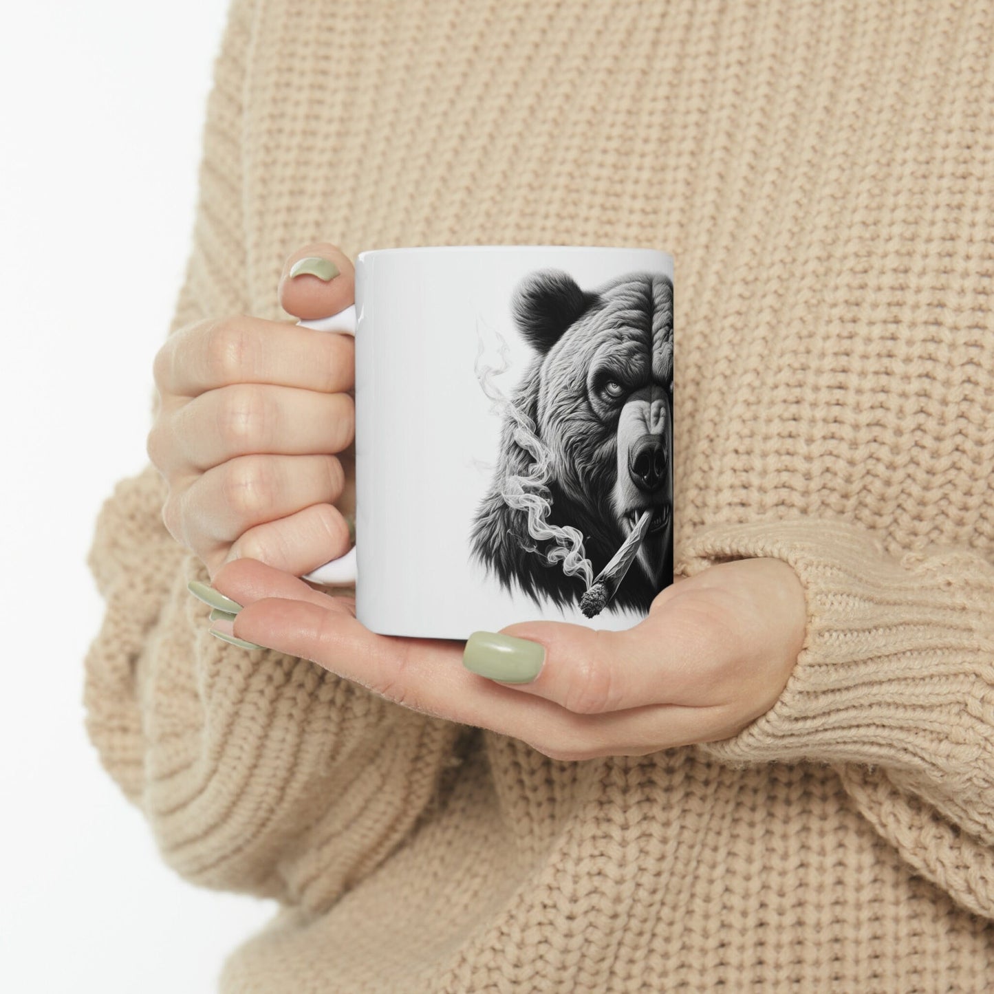 BEAR - WEED Themed Coffee Mugs - Perfect Gift for Smokers, Stoners, Marijuana Lovers, Growers; Smoker - Wake and Bake