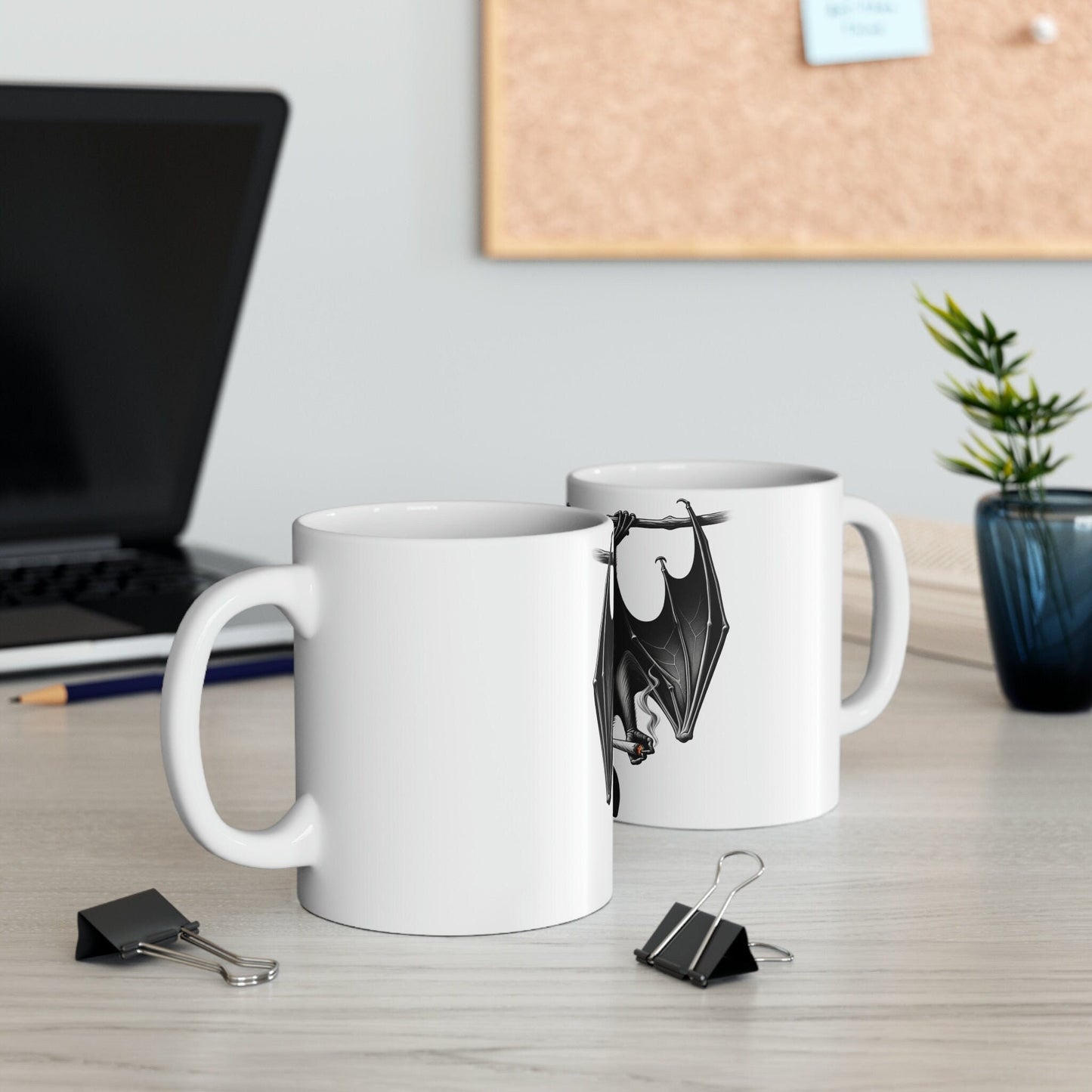 Smoking BAT - WEED Themed Coffee Mugs - Perfect Gift for Smokers, Stoners, Marijuana Lovers, Growers; Smoker - Wake and Bake