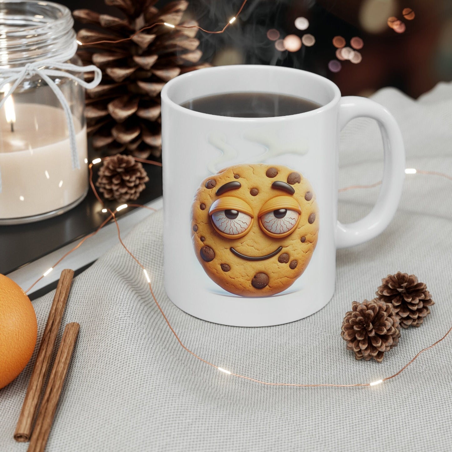 BAKED Cookie Mug - WEED Themed Coffee Mugs - Perfect Gift for Smokers, Stoners, Marijuana Lovers, Growers; Smoker Enthusiast - Wake and Bake