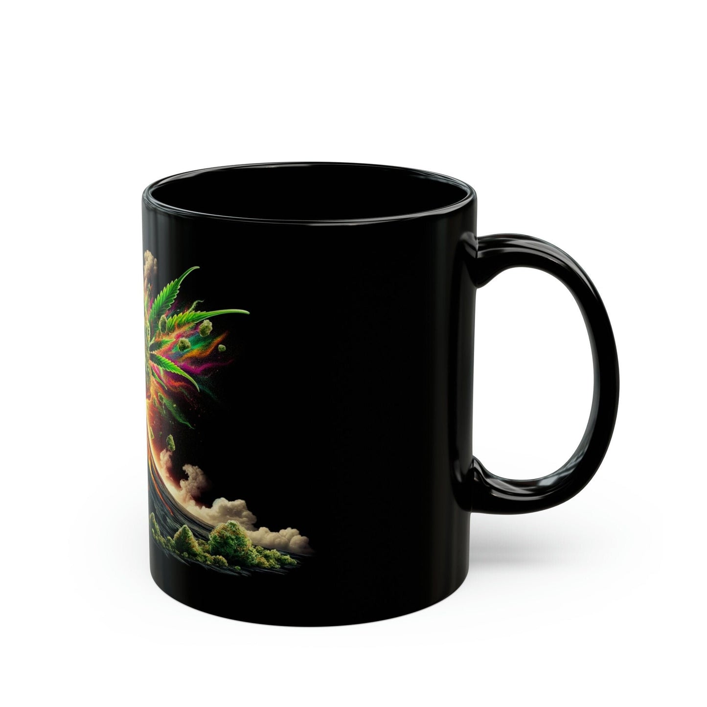 VOLCANIC WEED Mug - Black Themed Coffee Mugs - Perfect Gift for Smokers, Stoners, Marijuana Lovers, Growers; Weed or Smoke Enthusiasts