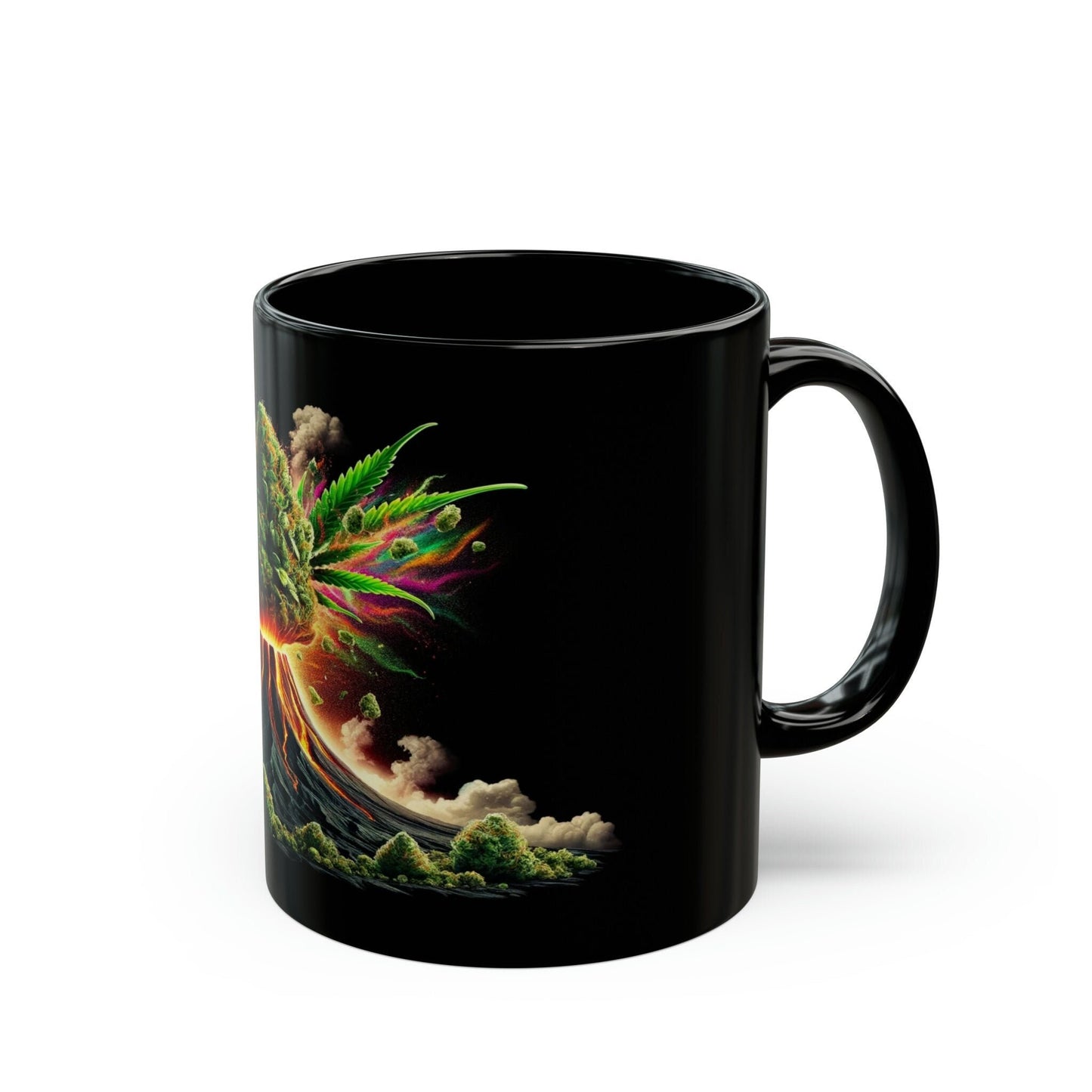 VOLCANIC WEED Mug - Black Themed Coffee Mugs - Perfect Gift for Smokers, Stoners, Marijuana Lovers, Growers; Weed or Smoke Enthusiasts