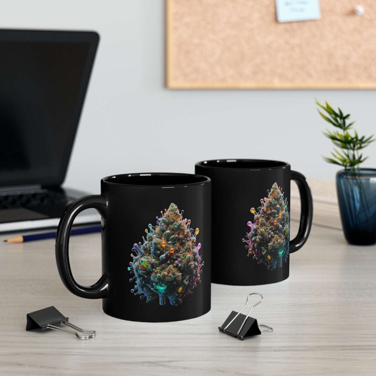 Colorful TERPS Weed Mug - BLACK Themed Coffee Mugs - Perfect Gift for Smokers, Stoners, Marijuana Lovers, Growers; Weed or Smoke Enthusiasts