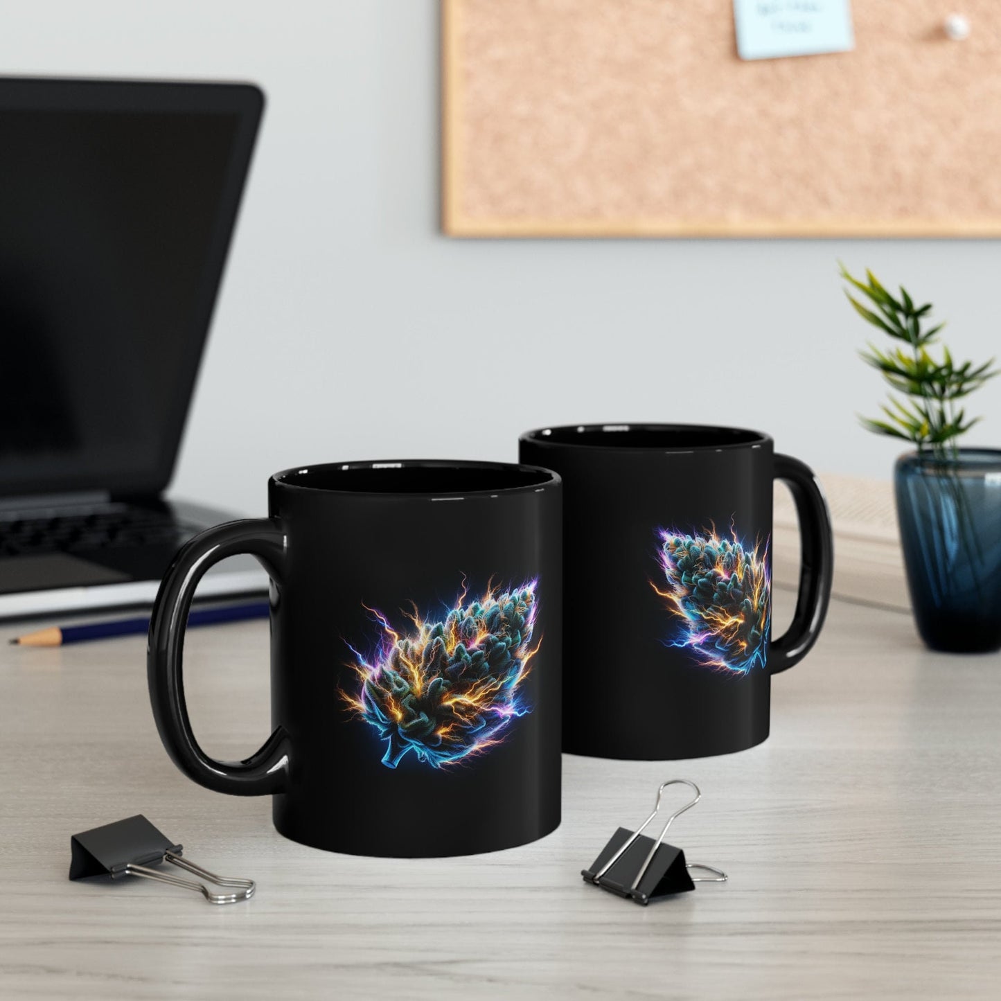 CHARGED WEED - BLACK Themed Coffee Mugs - Perfect Gift for Smokers, Stoners, Marijuana Lovers, Growers; Weed or Smoke Enthusiasts