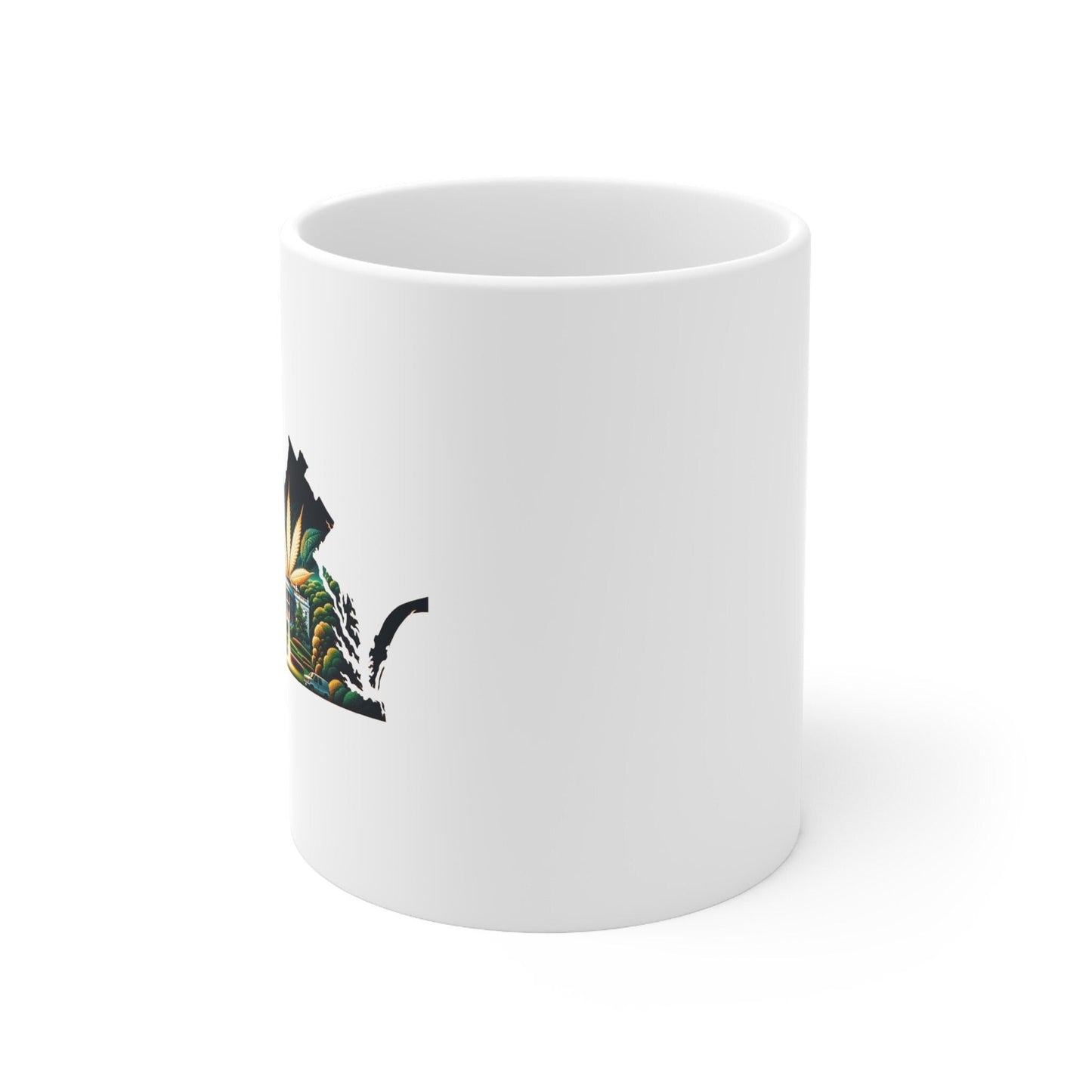 VIRGINIA Weed Mug - State Themed Coffee Mugs, Marijuana Graphic - Perfect Gift for Smokers, Weed Lovers, Stoners - Cannabis Decor