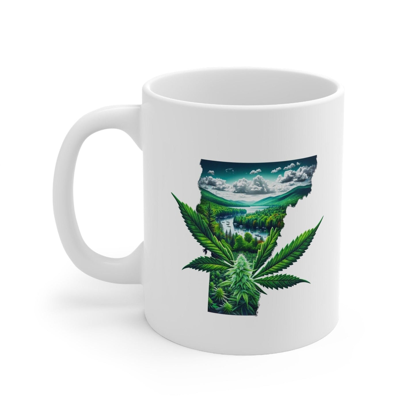 VERMONT Weed Mug - State Themed Coffee Mugs, Marijuana Graphic - Perfect Gift for Smokers, Weed Lovers, Stoners - Cannabis Decor