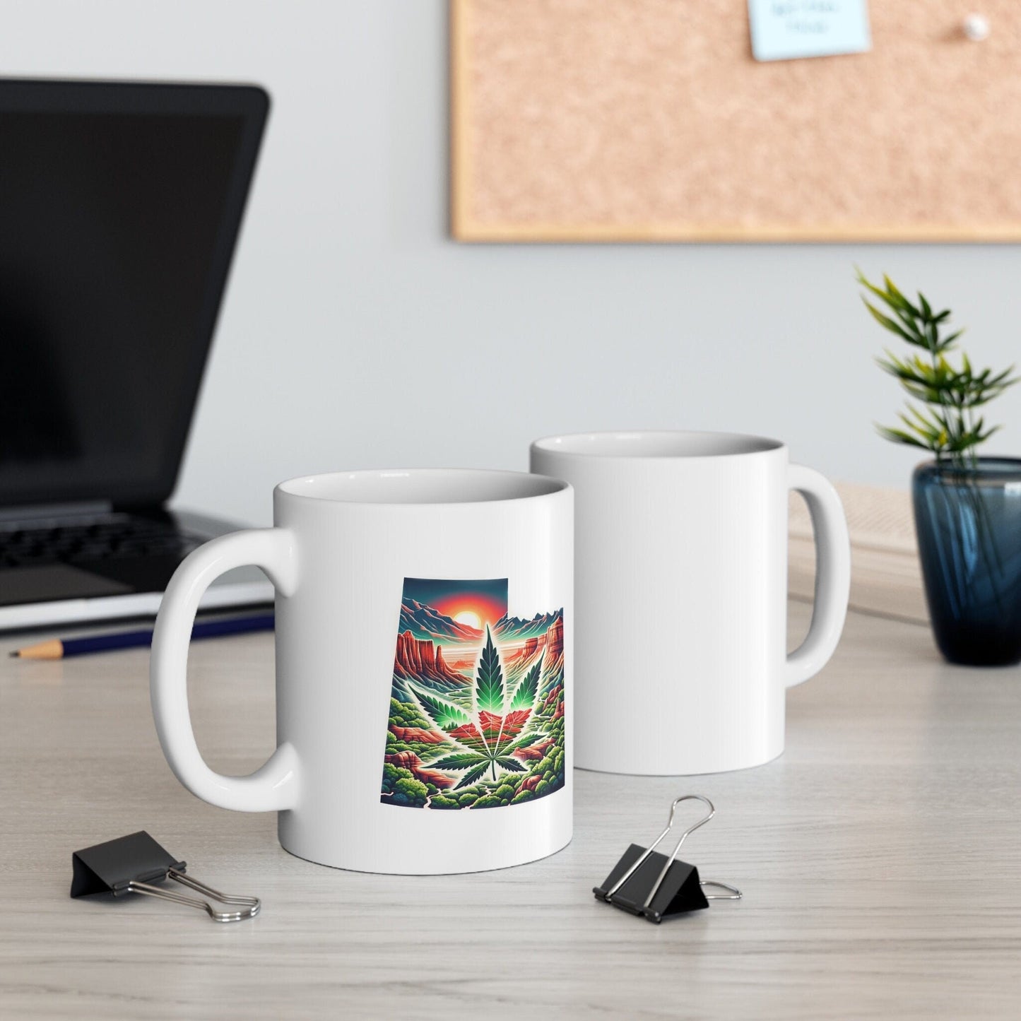 UTAH Weed Mug - State Themed Coffee Mugs, Marijuana Graphic - Perfect Gift for Smokers, Weed Lovers, Stoners - Cannabis Decor