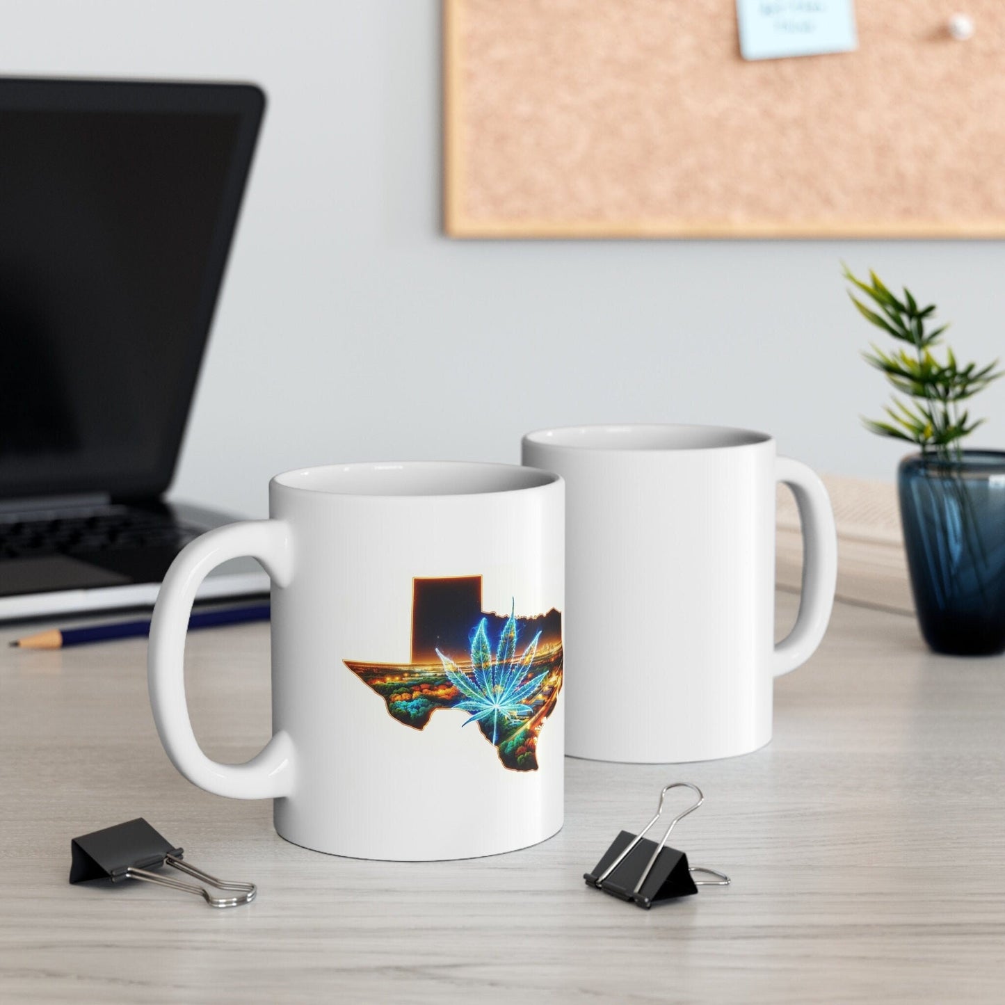 TEXAS Weed Mug - State Themed Coffee Mugs, Marijuana Graphic - Perfect Gift for Smokers, Weed Lovers, Stoners - Cannabis Decor
