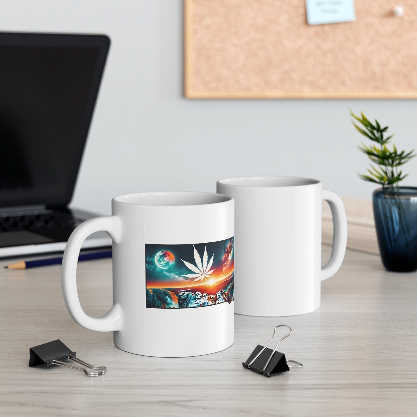 SOUTH DAKOTA Weed Mug - State Themed Coffee Mugs, Marijuana Graphic - Perfect Gift for Smokers, Weed Lovers, Stoners - Cannabis Decor