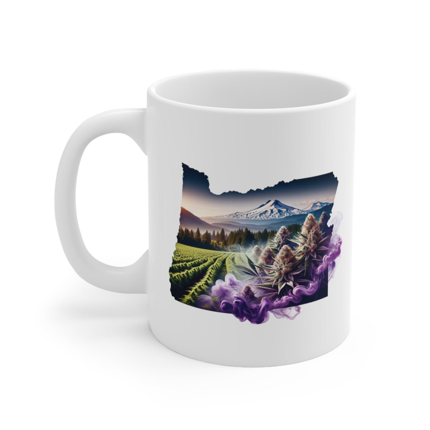 OREGON Weed Mug - State Themed Coffee Mugs, Marijuana Graphic - Perfect Gift for Smokers, Weed Lovers, Stoners - Cannabis Decor