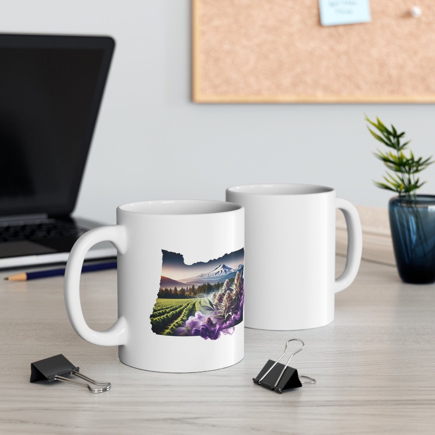 OREGON Weed Mug - State Themed Coffee Mugs, Marijuana Graphic - Perfect Gift for Smokers, Weed Lovers, Stoners - Cannabis Decor