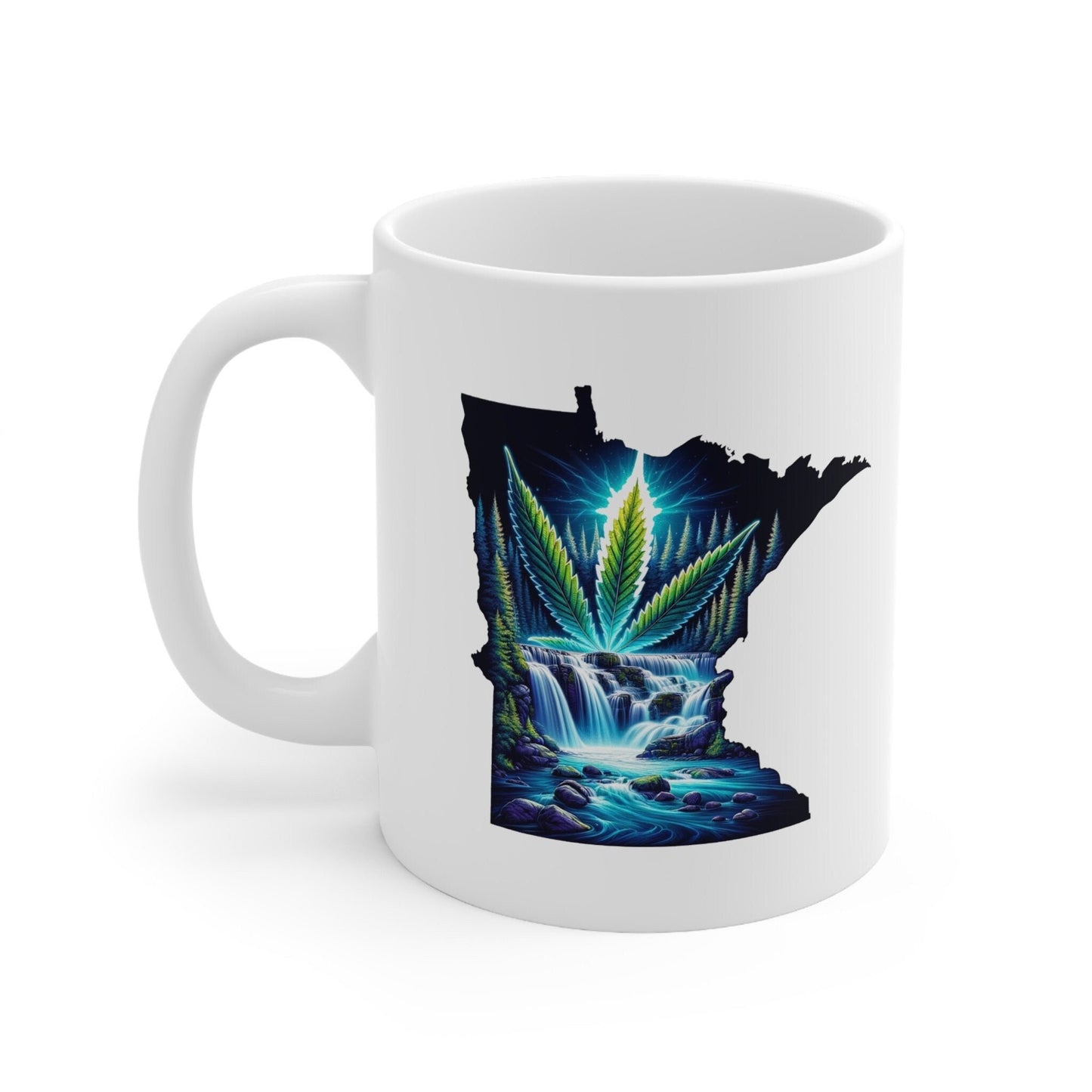MINNESOTA Weed Mug - State Themed Coffee Mugs, Marijuana Graphic - Perfect Gift for Smokers, Weed Lovers, Stoners - Cannabis Decor