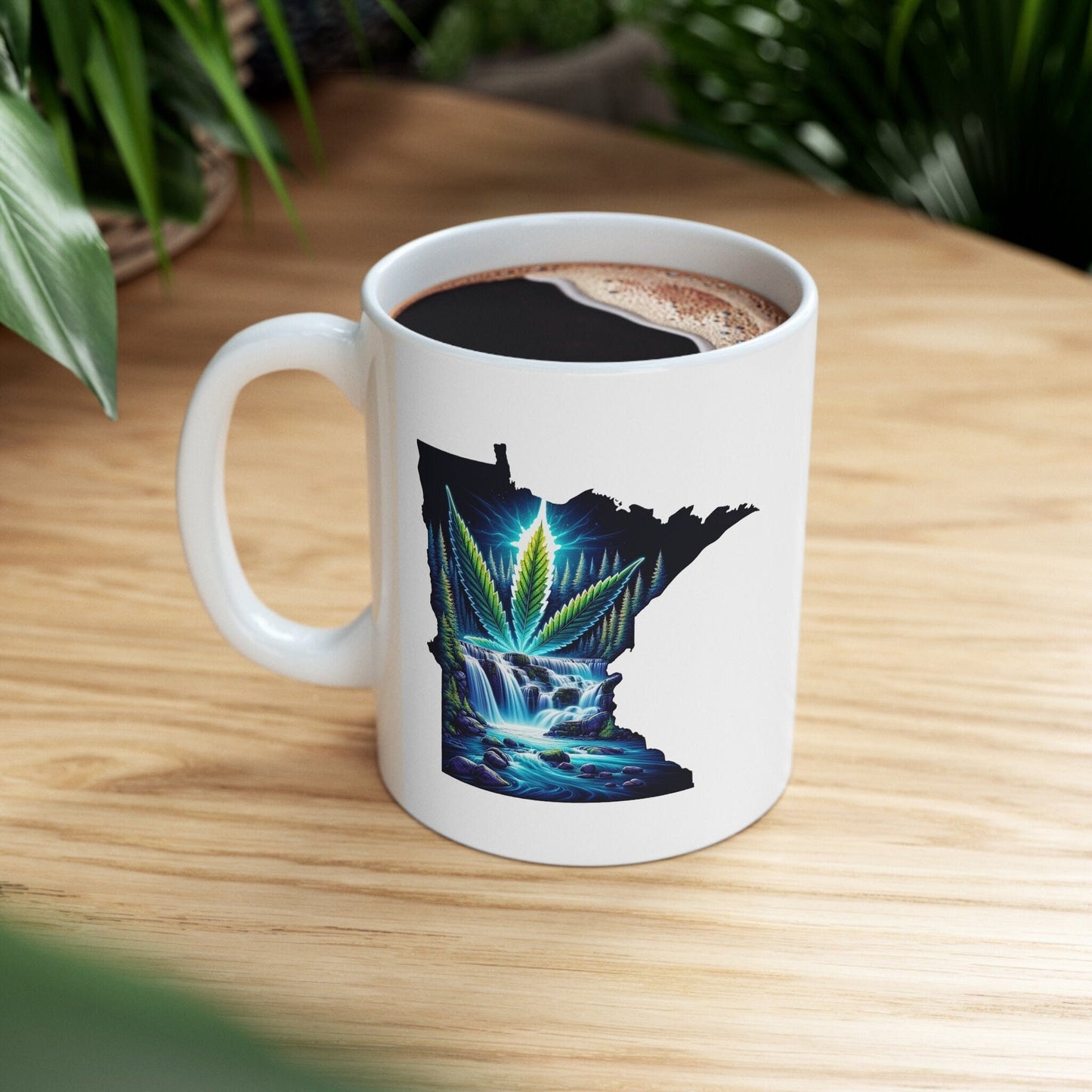 MINNESOTA Weed Mug - State Themed Coffee Mugs, Marijuana Graphic - Perfect Gift for Smokers, Weed Lovers, Stoners - Cannabis Decor