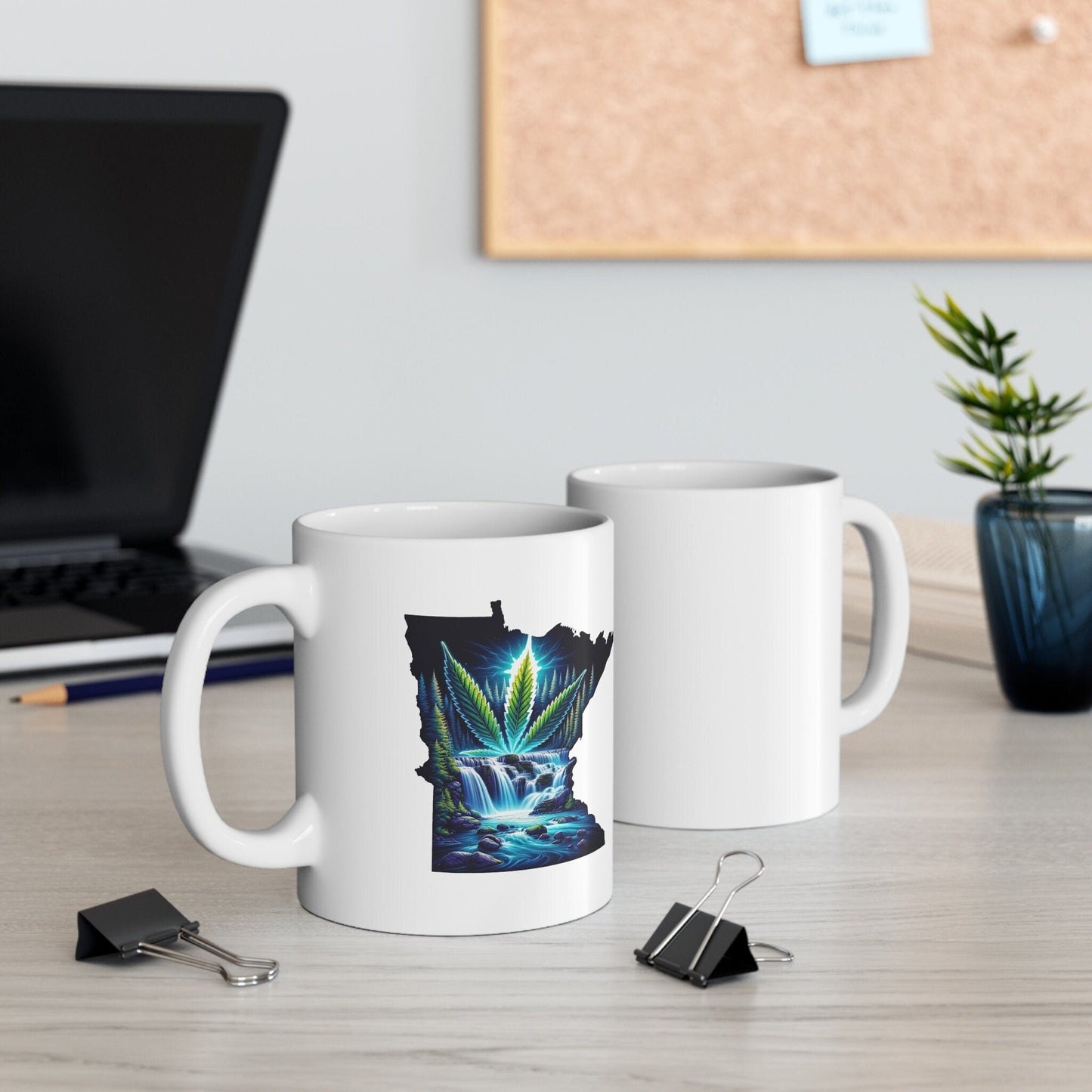 MINNESOTA Weed Mug - State Themed Coffee Mugs, Marijuana Graphic - Perfect Gift for Smokers, Weed Lovers, Stoners - Cannabis Decor