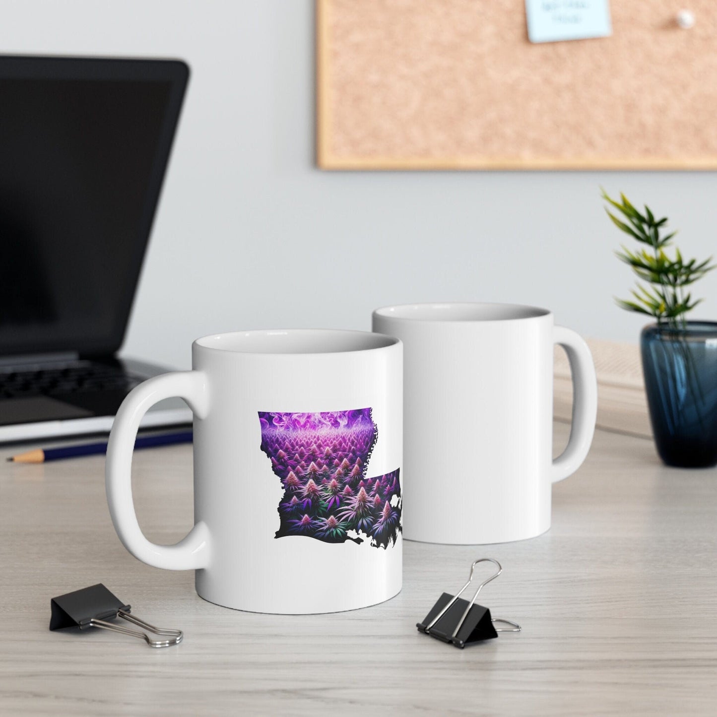 LOUISIANA Weed Mug - State Themed Coffee Mugs, Marijuana Graphic - Perfect Gift for Smokers, Weed Lovers, Stoners - Cannabis Decor