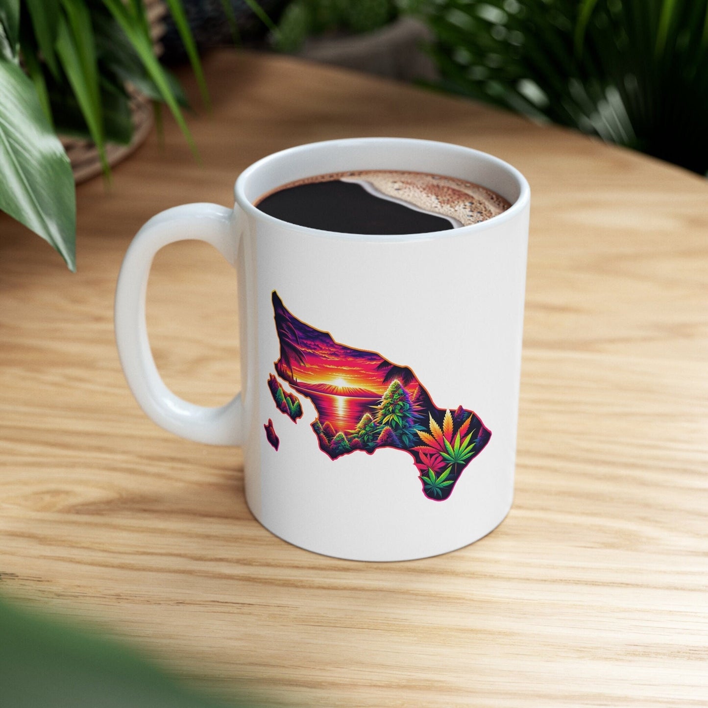 HAWAII Weed Mug - State Themed Coffee Mugs, Marijuana Graphic - Perfect Gift for Smokers, Weed Lovers, Stoners - Cannabis Decor