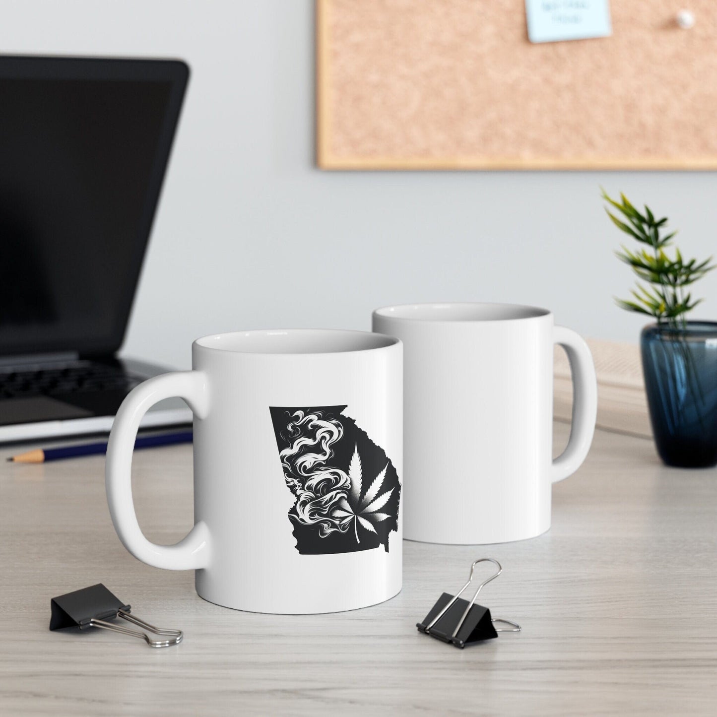 GEORGIA Weed Mug - State Themed Coffee Mugs, Marijuana Graphic - Perfect Gift for Smokers, Weed Lovers, Stoners - Cannabis Decor