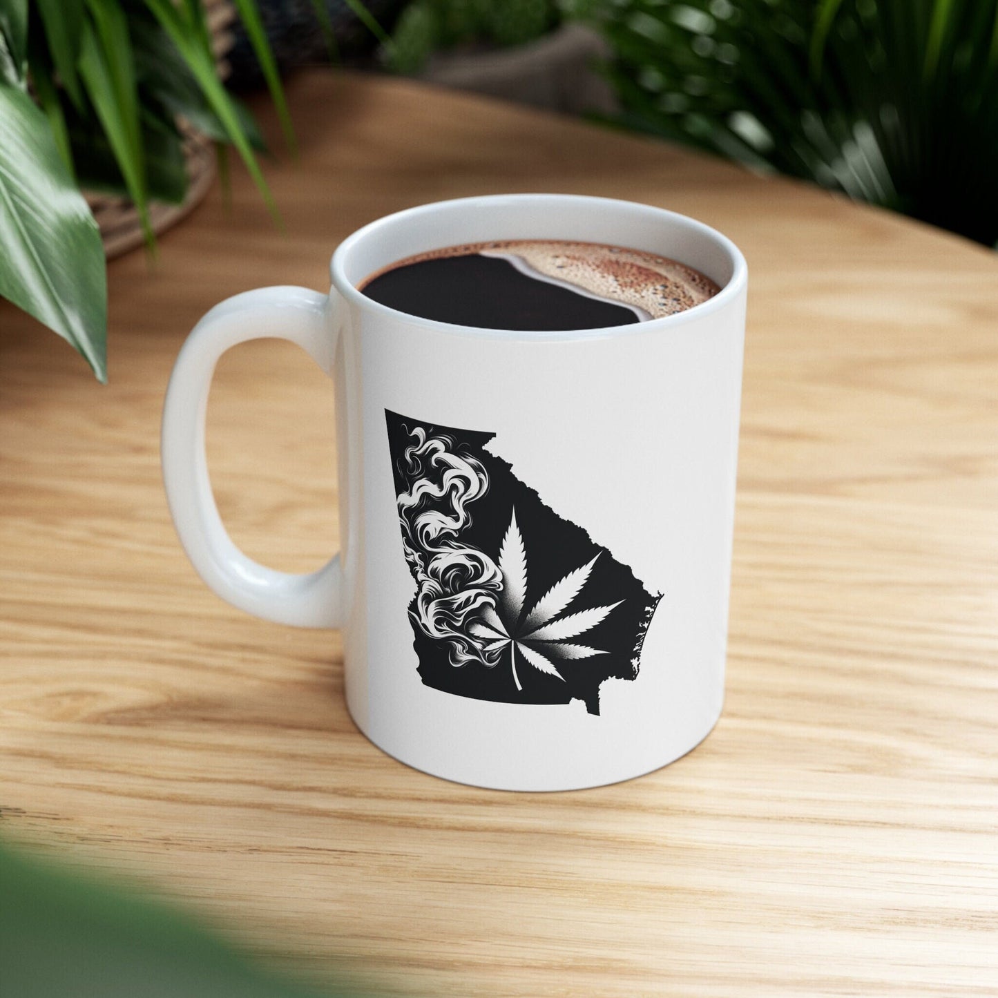 GEORGIA Weed Mug - State Themed Coffee Mugs, Marijuana Graphic - Perfect Gift for Smokers, Weed Lovers, Stoners - Cannabis Decor