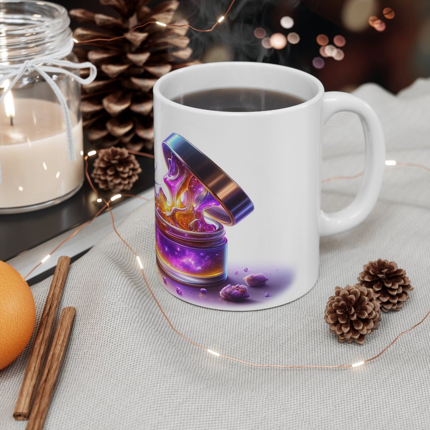 WEED/WAX MUG - Marijuana Themed Coffee Mugs, Weed and Wax Concentrate Graphic - Perfect Gift for Smokers, Weed Lovers, Stoners - Dabs Gifts