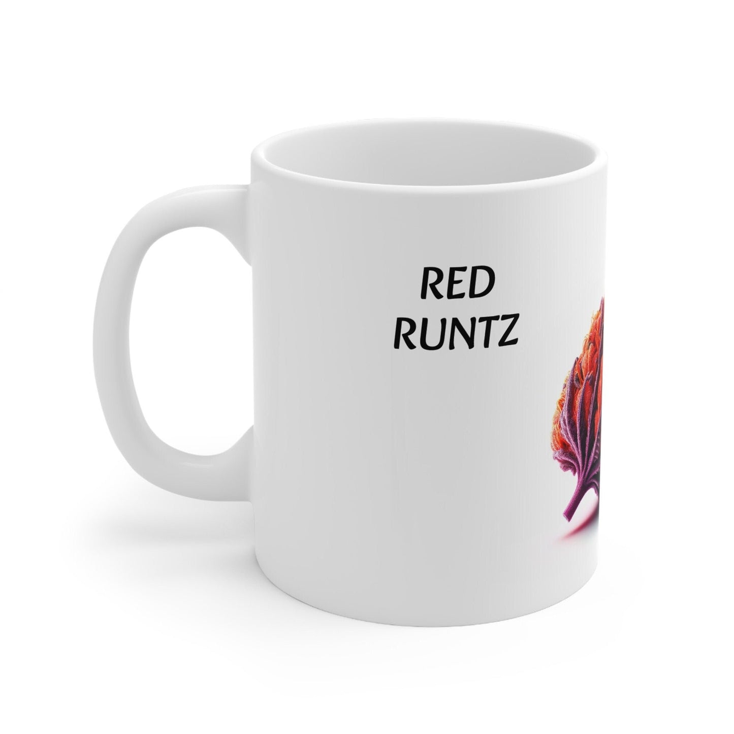 RED RUNTZ - Weed Coffee Mug (11oz) - Perfect Strains Gift for Smokers, Stoners, Growers; Wake and Bake Mug / 420 Weed Mug, Marijuana Gift