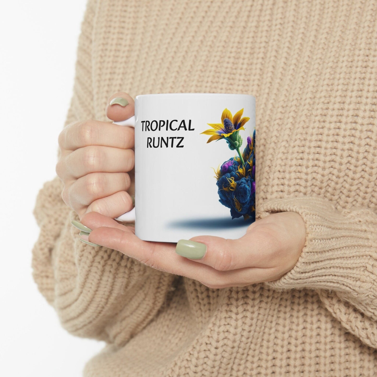 TROPICAL RUNTZ - Weed Coffee Mug (11oz) - Perfect Strains Gift for Smokers, Stoners, Growers; Wake and Bake / 420 Weed Mug, Marijuana Gift