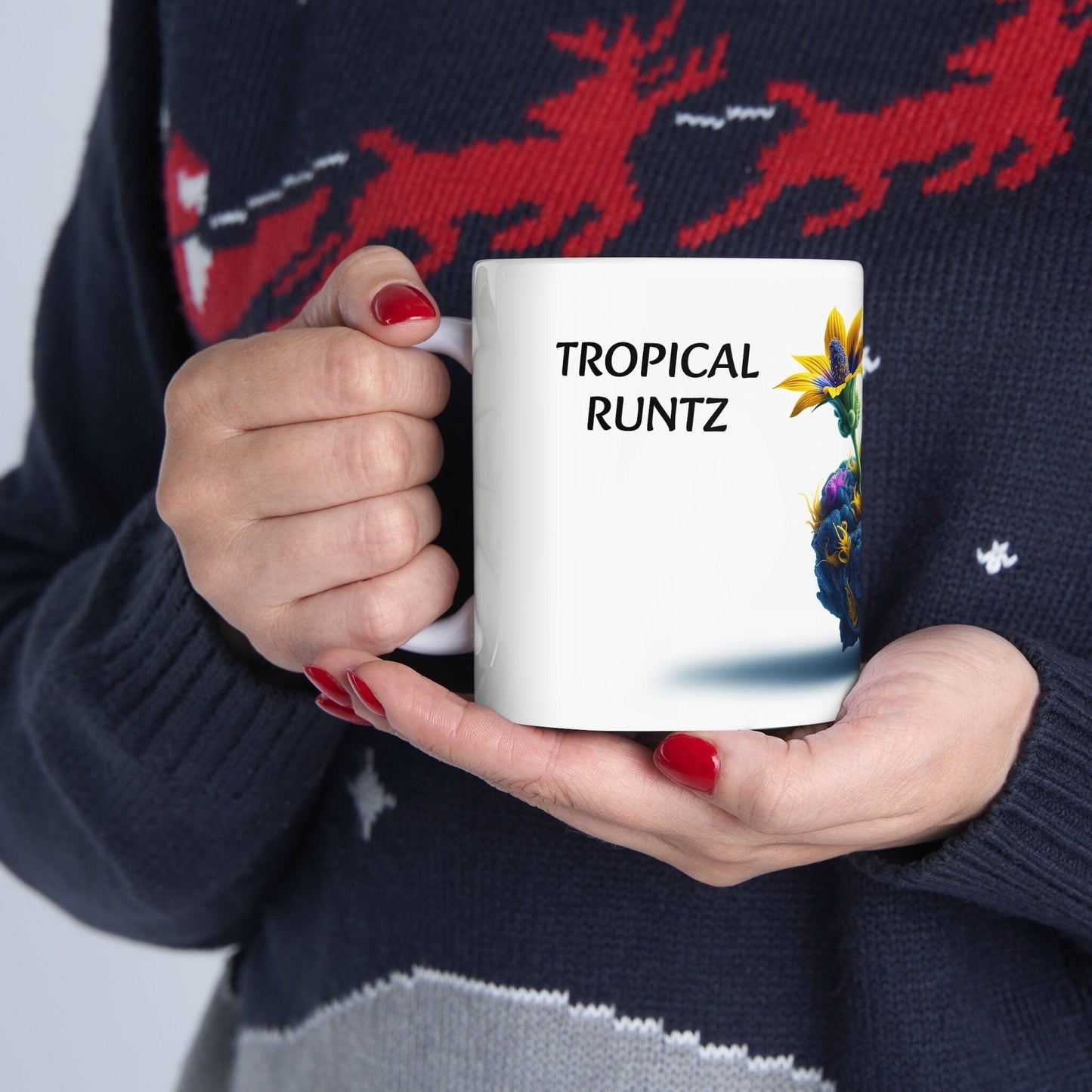 TROPICAL RUNTZ - Weed Coffee Mug (11oz) - Perfect Strains Gift for Smokers, Stoners, Growers; Wake and Bake / 420 Weed Mug, Marijuana Gift